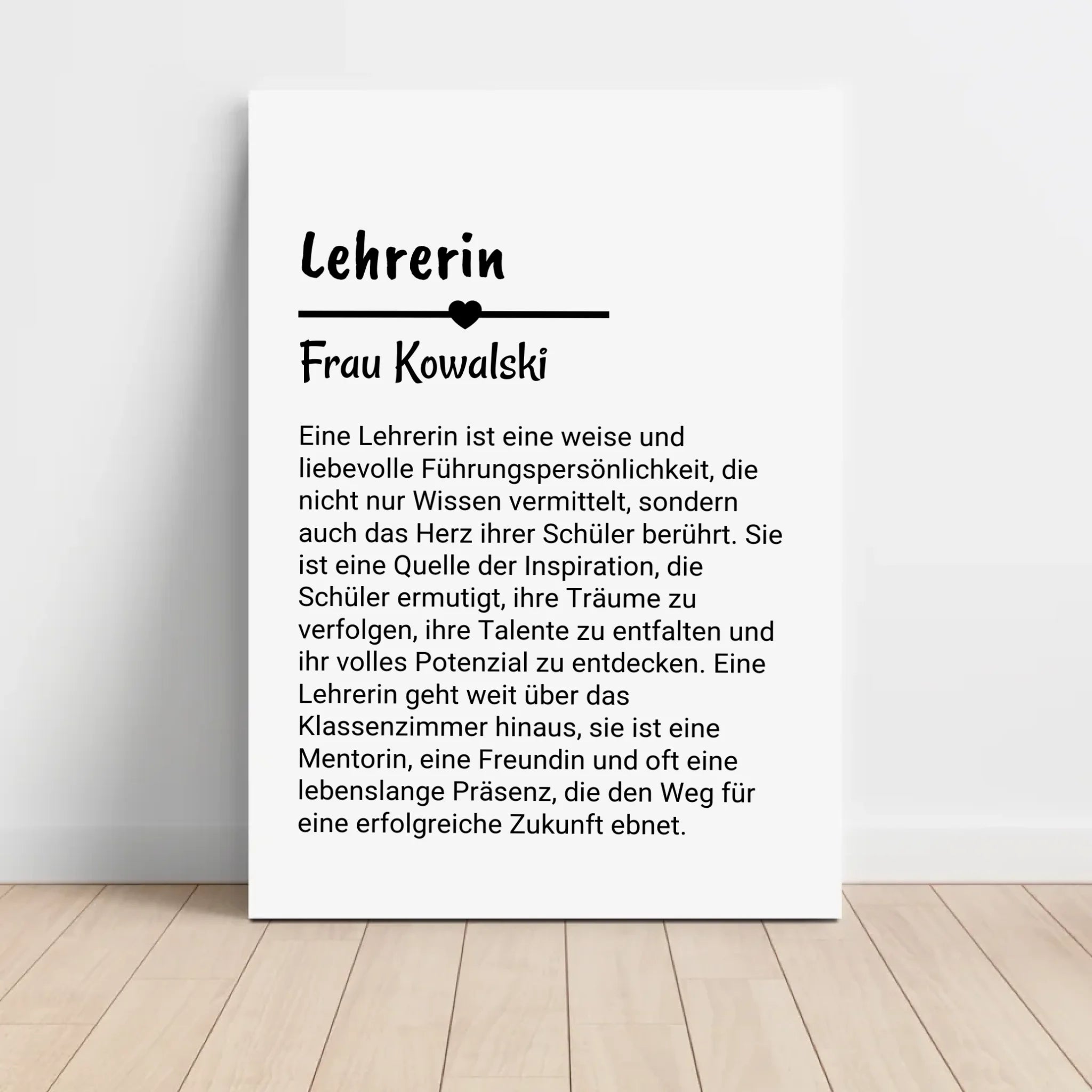 Lehrerin Definition Poster personalisiert - Cantty