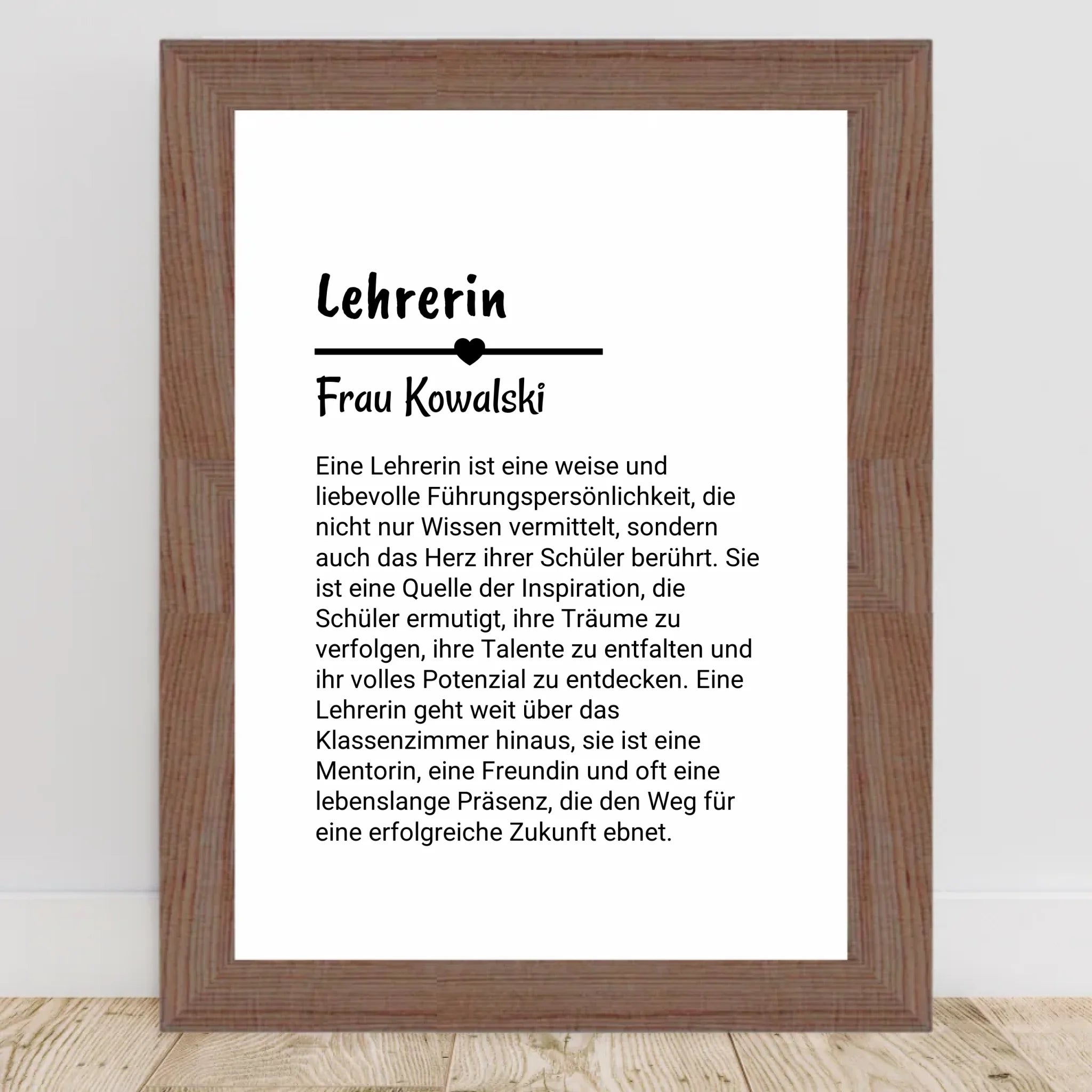 Lehrerin Definition Poster personalisiert - Cantty