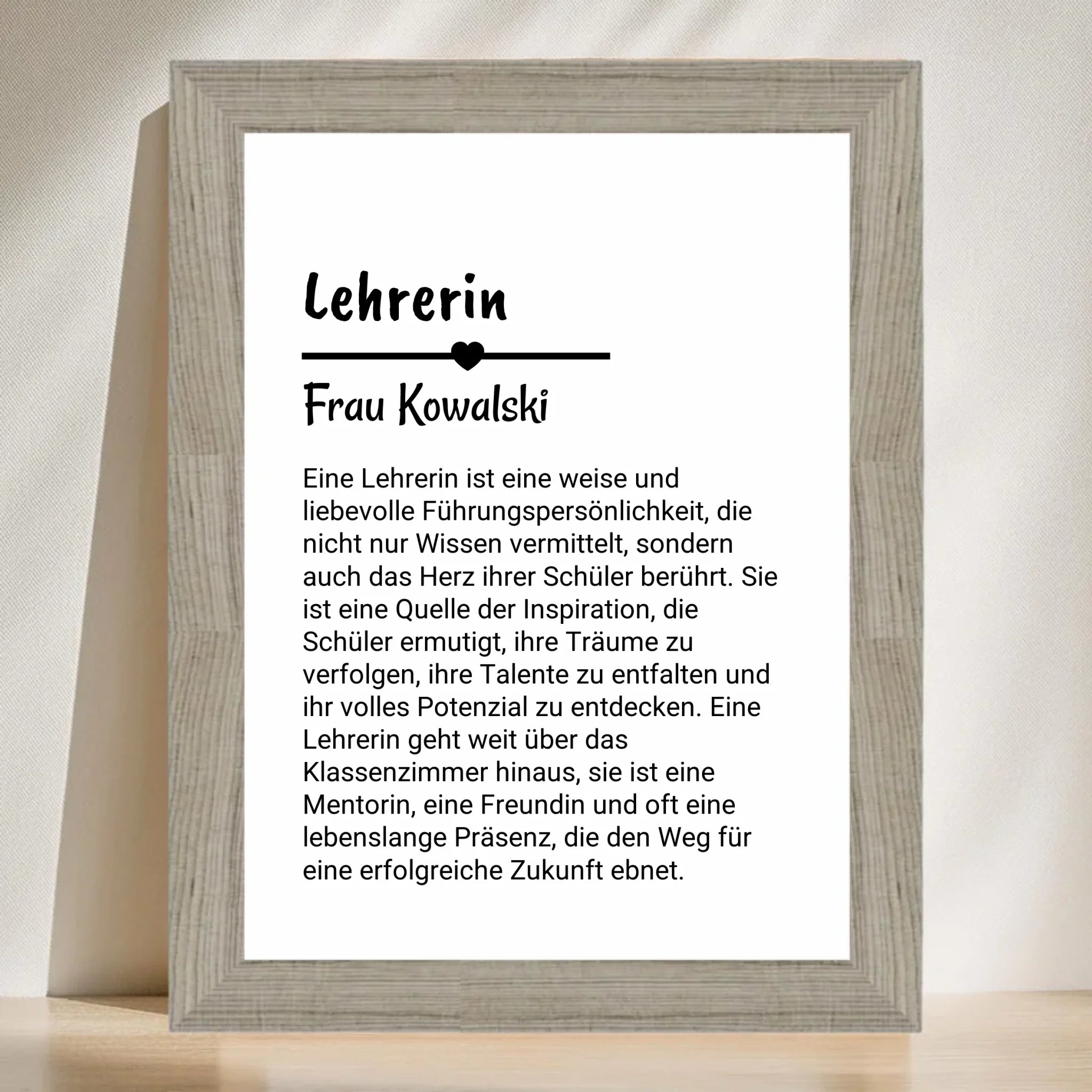 Lehrerin Definition Poster personalisiert - Cantty
