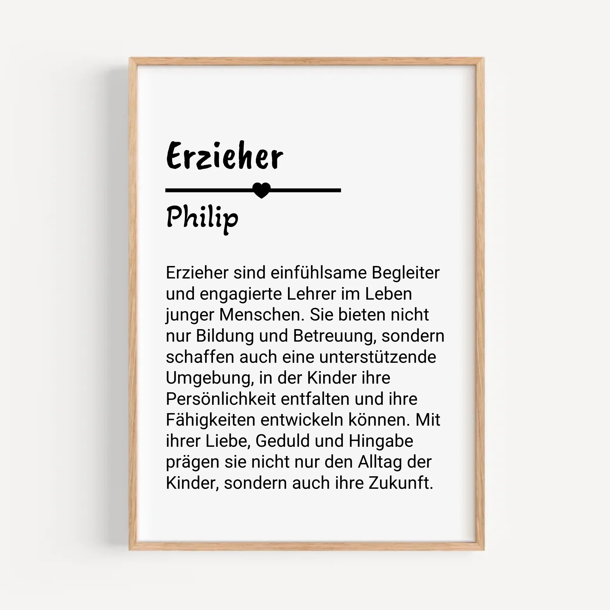 Erzieher Definition Poster Geschenk personalisiert - Cantty