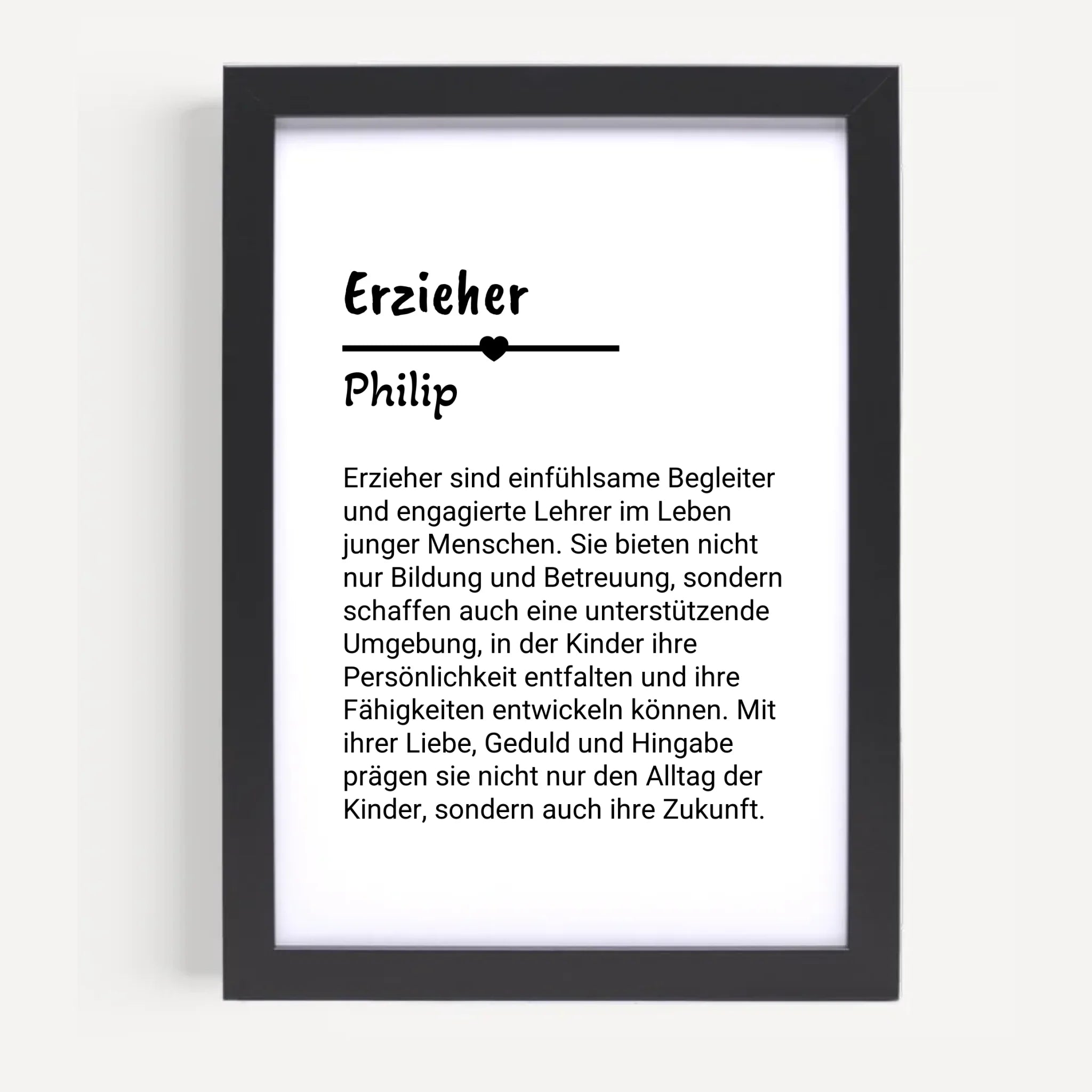 Erzieher Definition Poster Geschenk personalisiert - Cantty