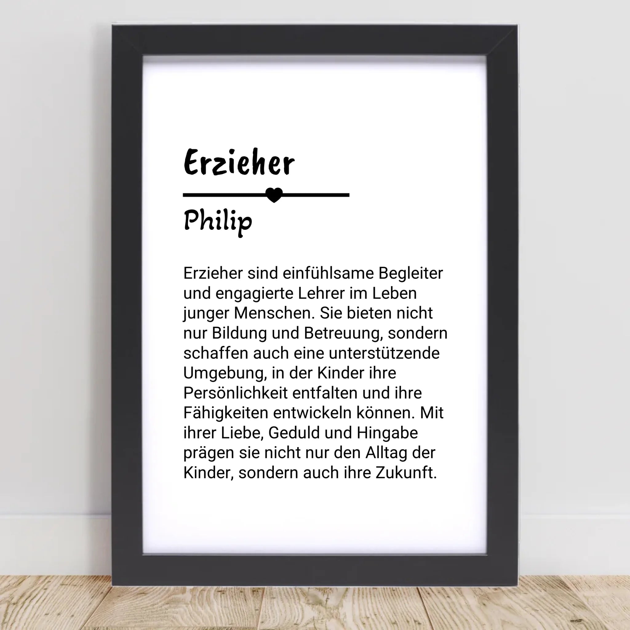 Erzieher Definition Poster Geschenk personalisiert - Cantty