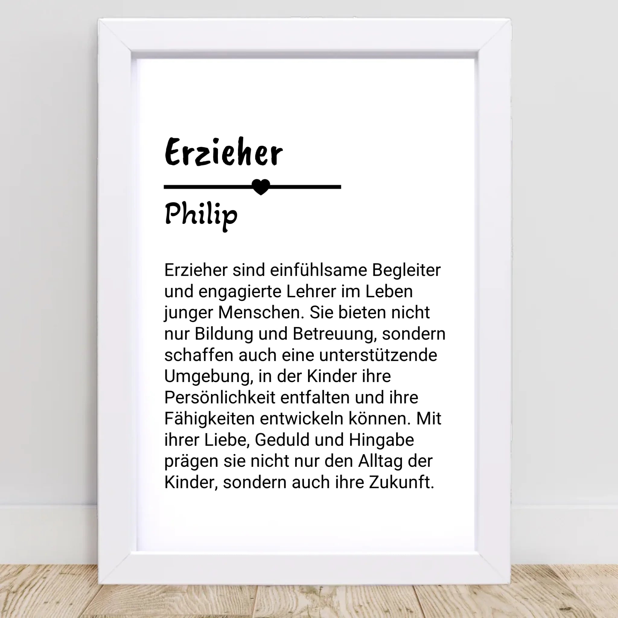 Erzieher Definition Poster Geschenk personalisiert - Cantty