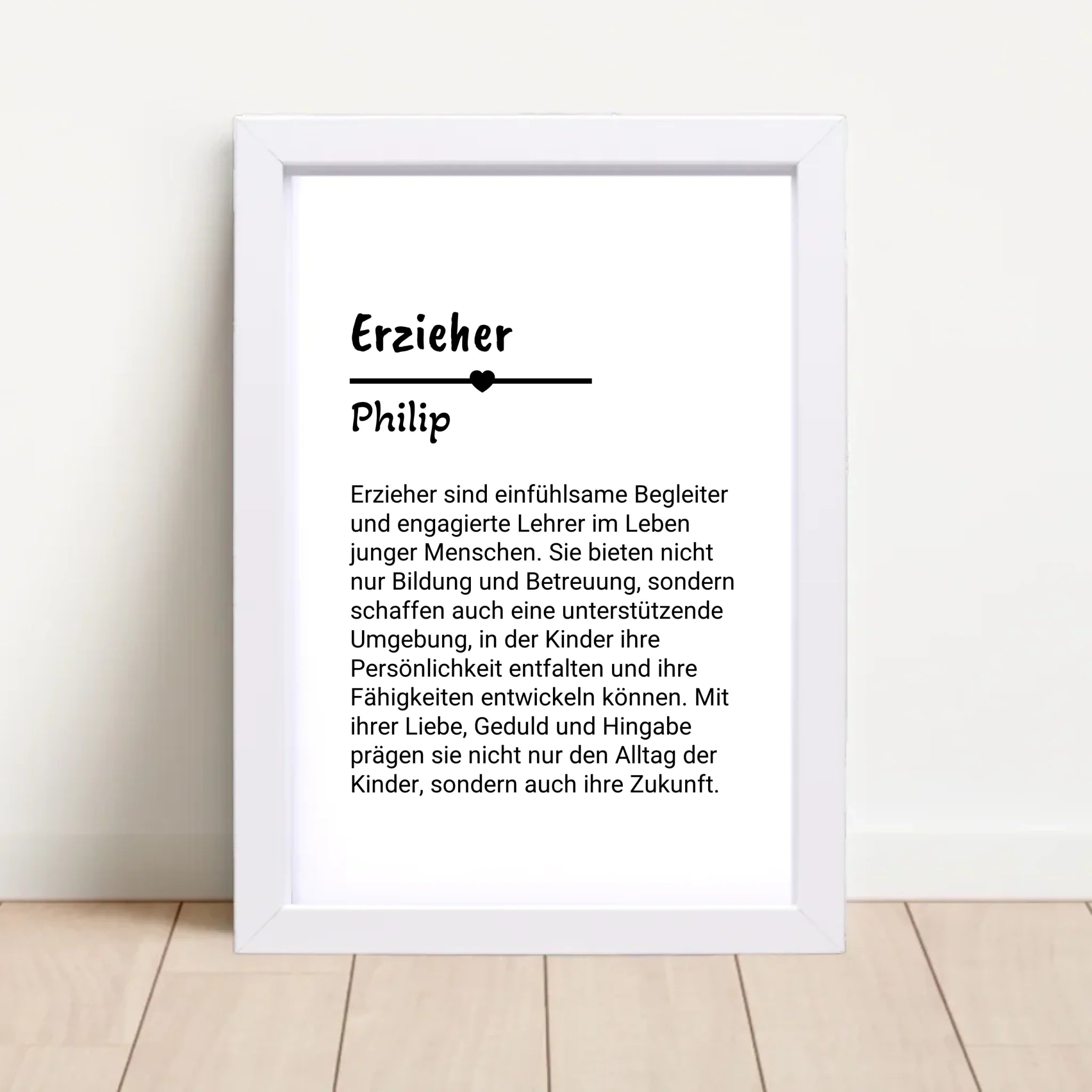 Erzieher Definition Poster Geschenk personalisiert - Cantty