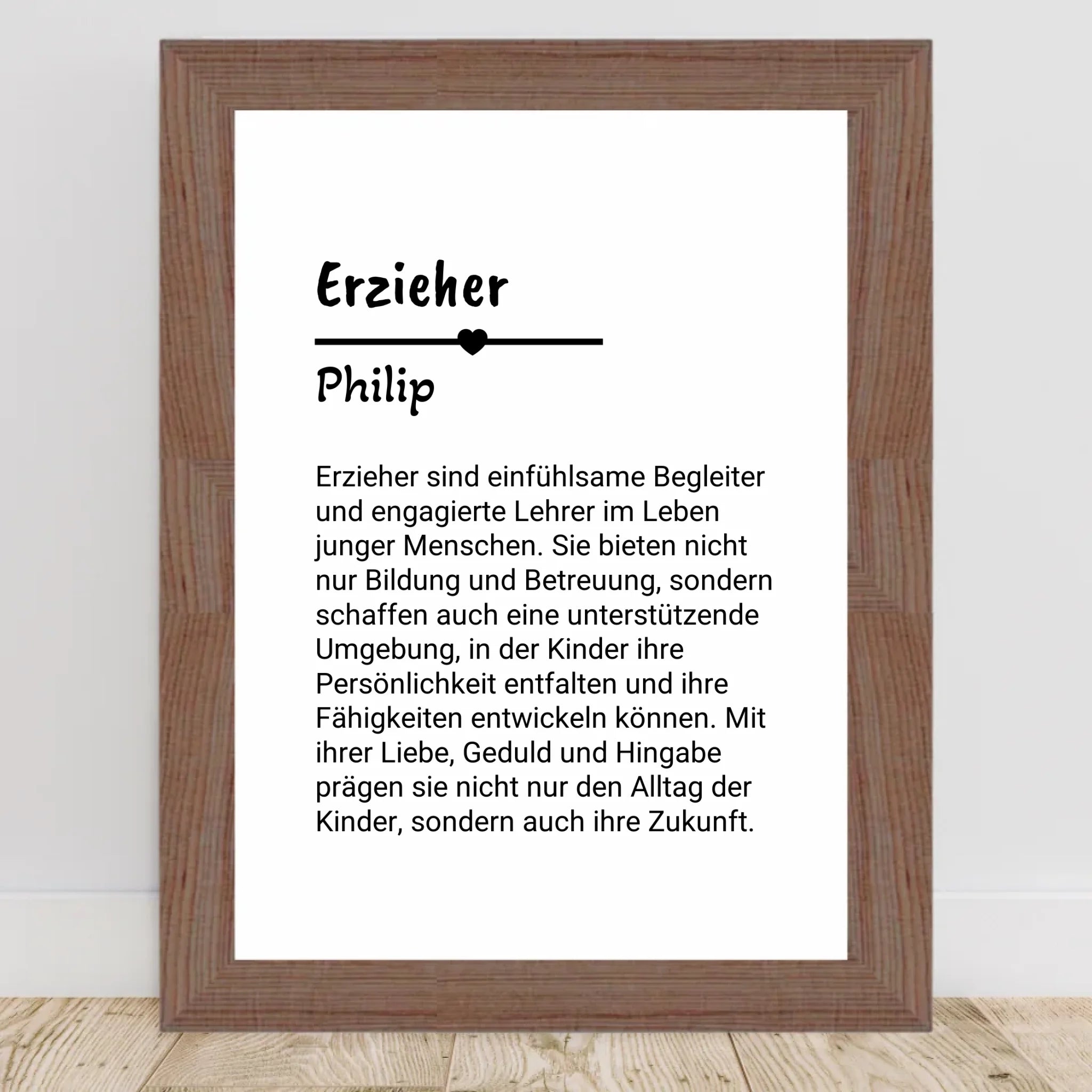 Erzieher Definition Poster Geschenk personalisiert - Cantty