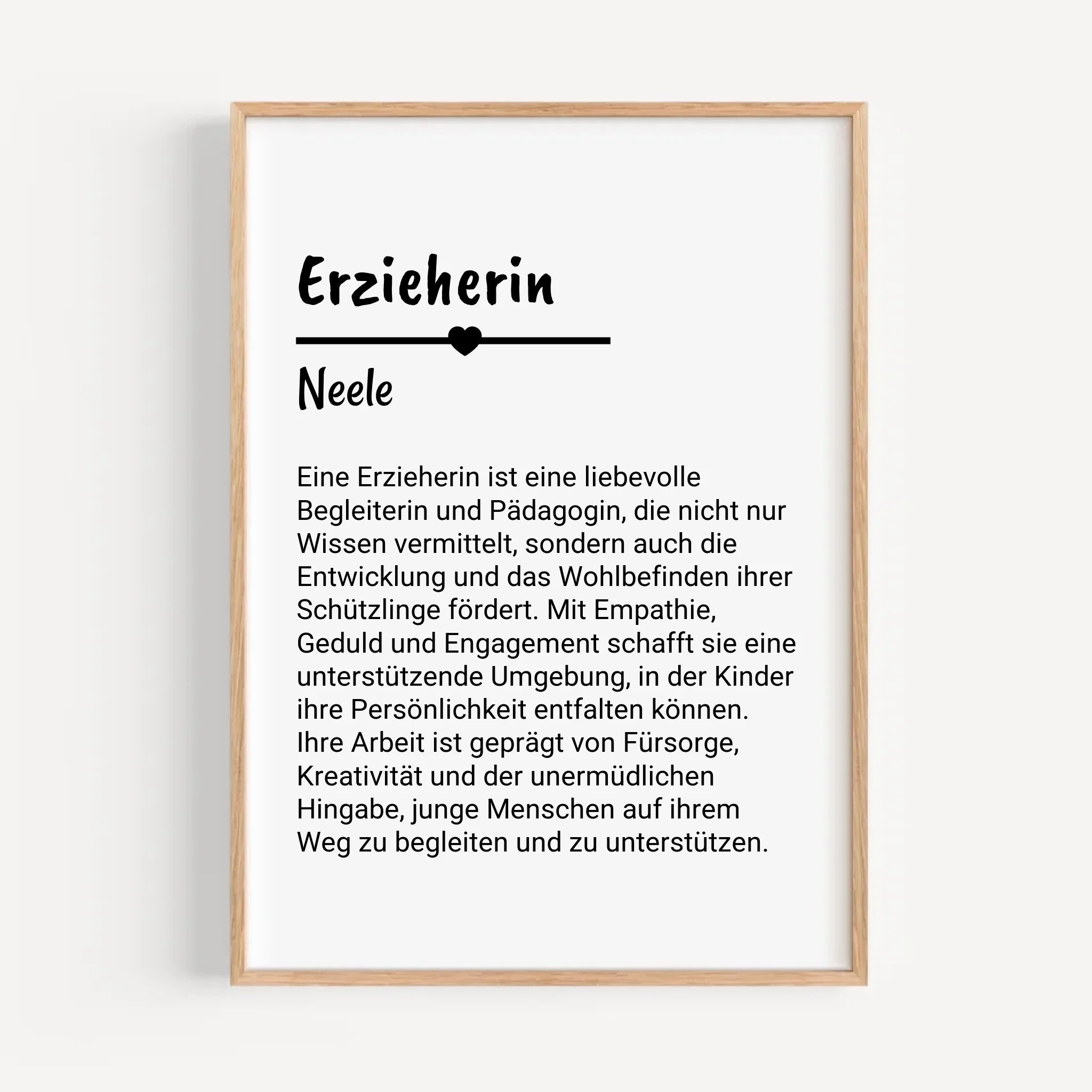 Erzieherin Definition Poster Geschenk personalisiert - Cantty