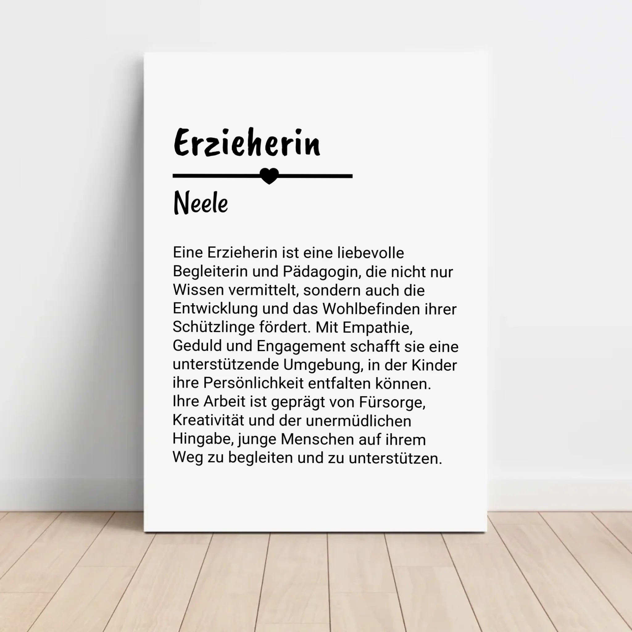 Erzieherin Definition Poster Geschenk personalisiert - Cantty