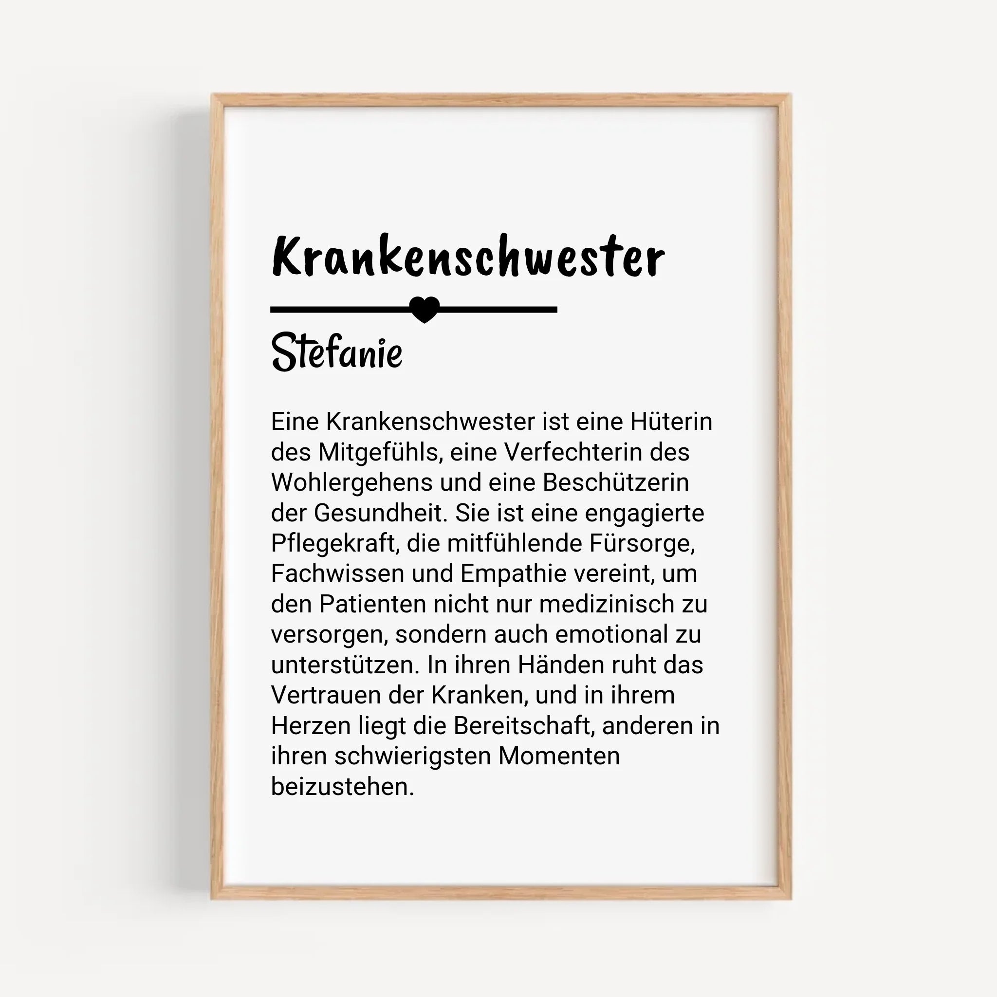 Krankenschwester Definition Poster Geschenk personalisiert - Cantty