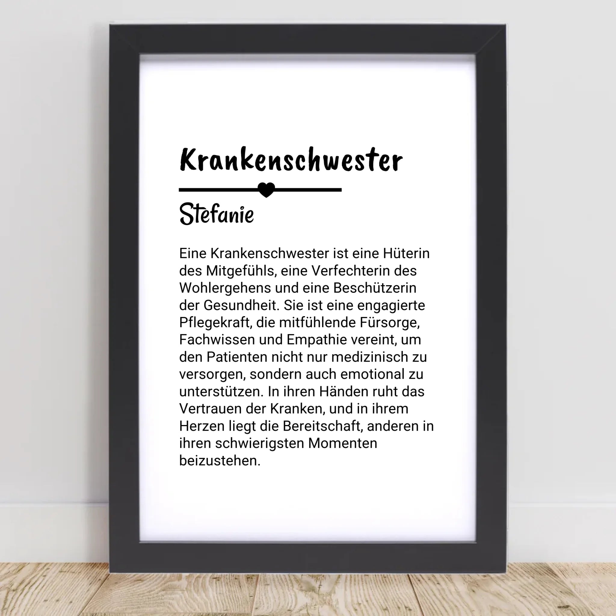 Krankenschwester Definition Poster Geschenk personalisiert - Cantty