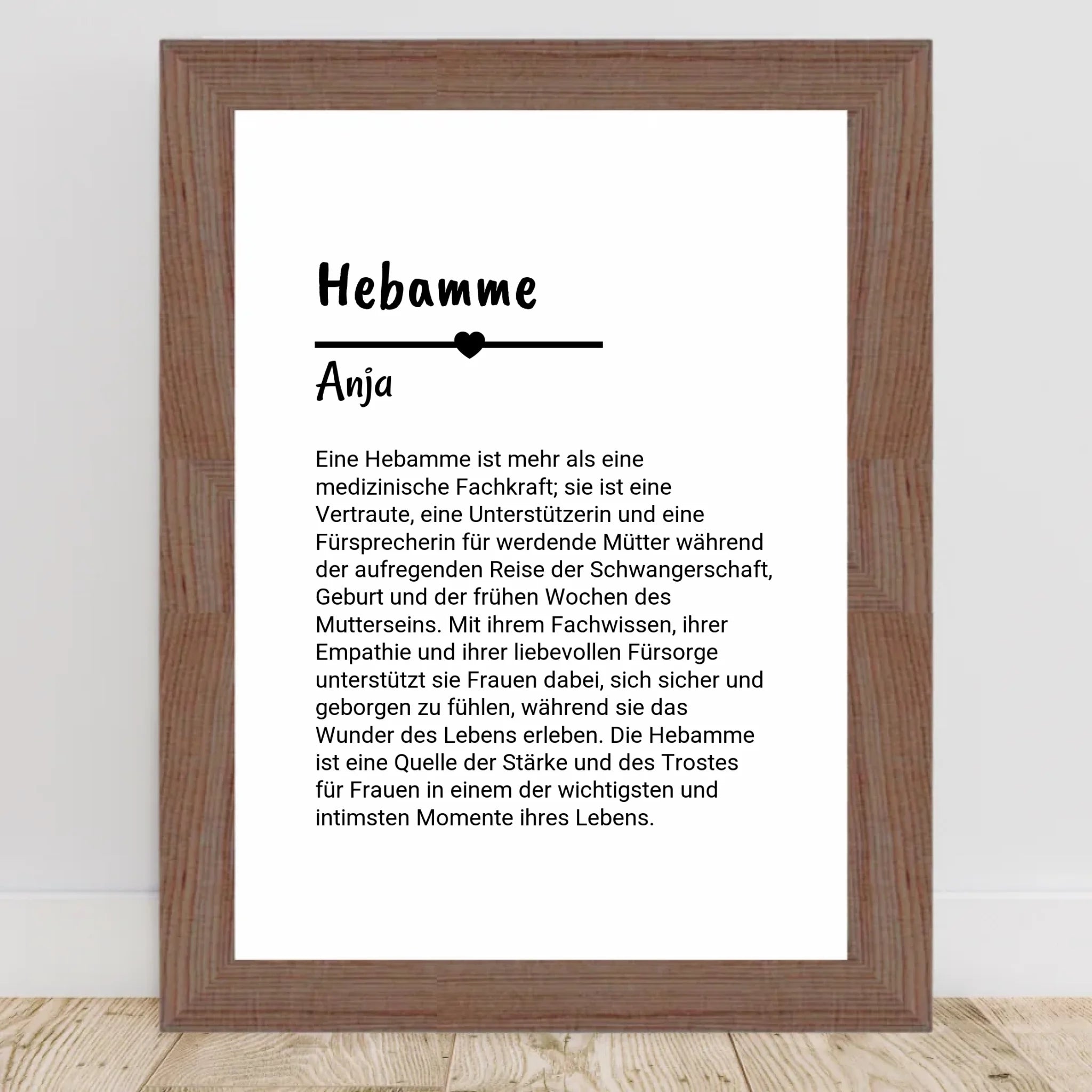 Hebamme Definition Poster Geschenk personalisiert - Cantty