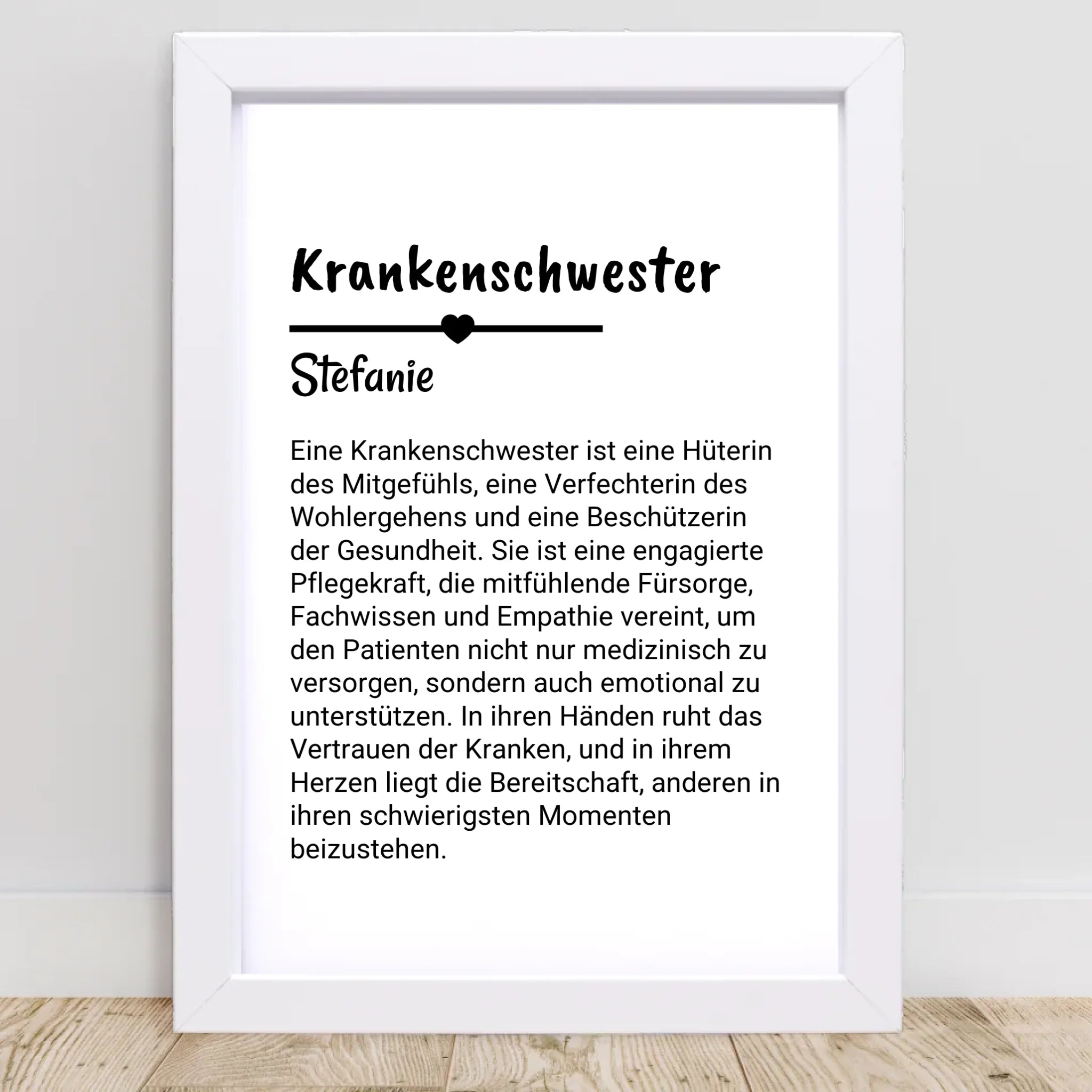 Krankenschwester Definition Poster Geschenk personalisiert - Cantty