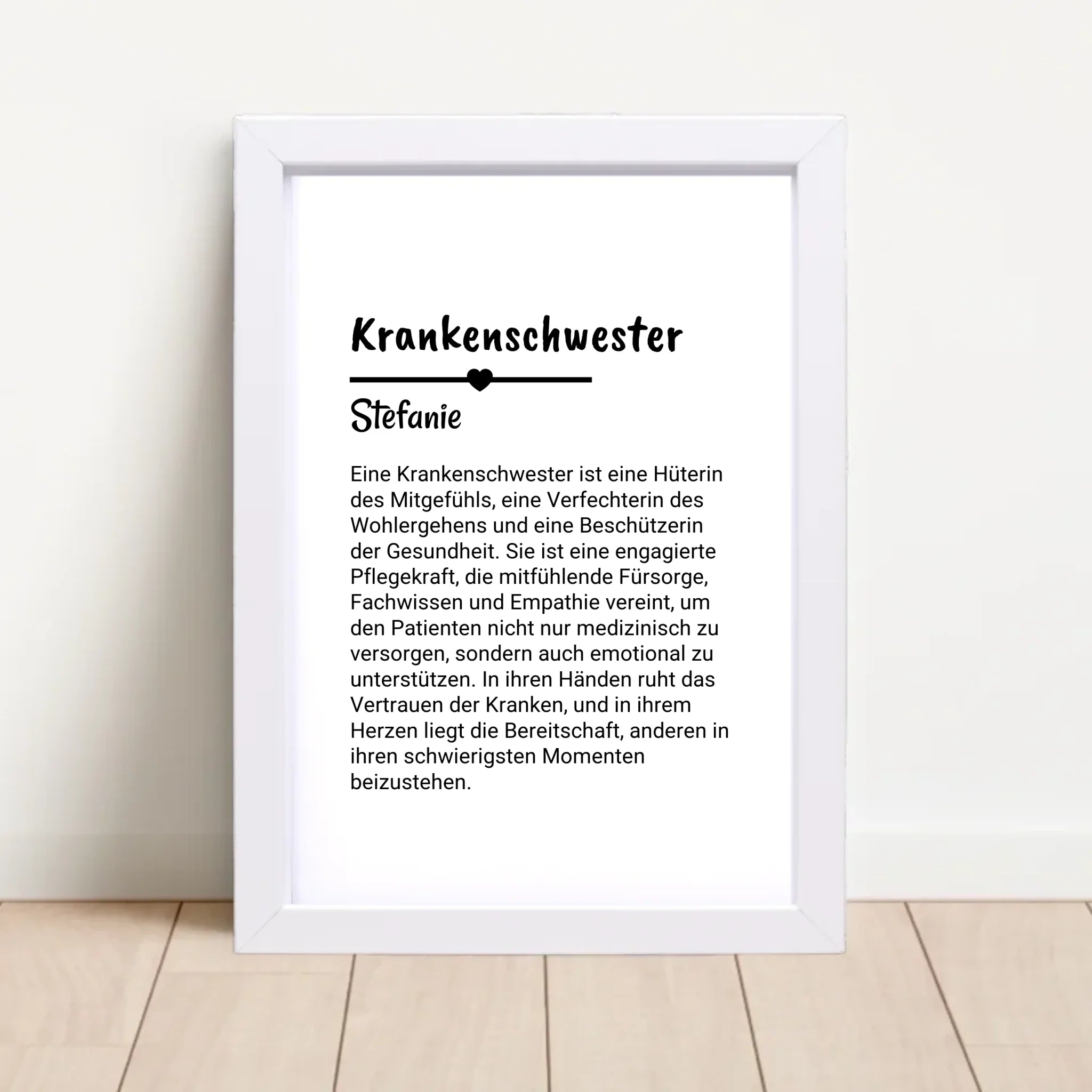 Krankenschwester Definition Poster Geschenk personalisiert - Cantty