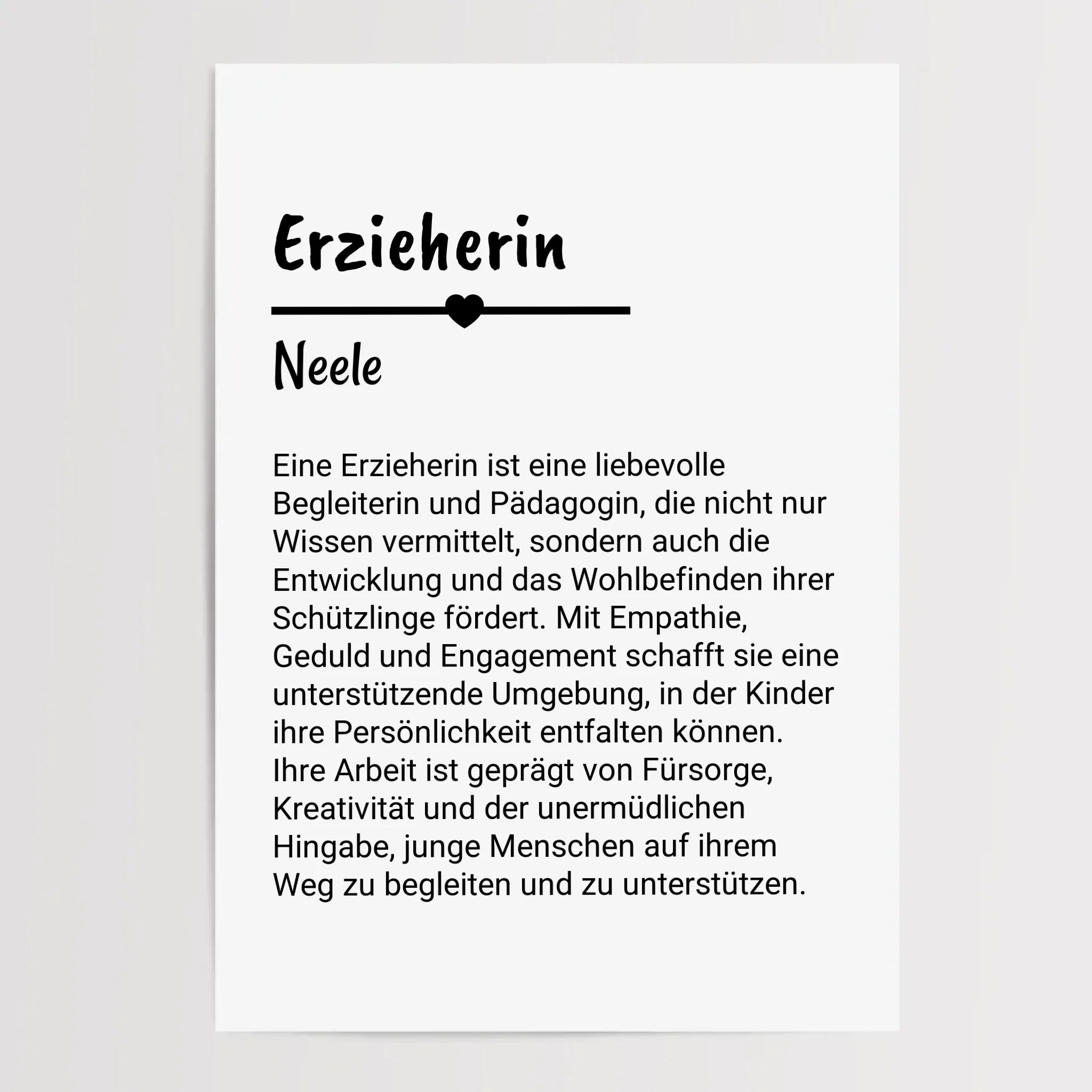 Erzieherin Definition Poster Geschenk personalisiert - Cantty