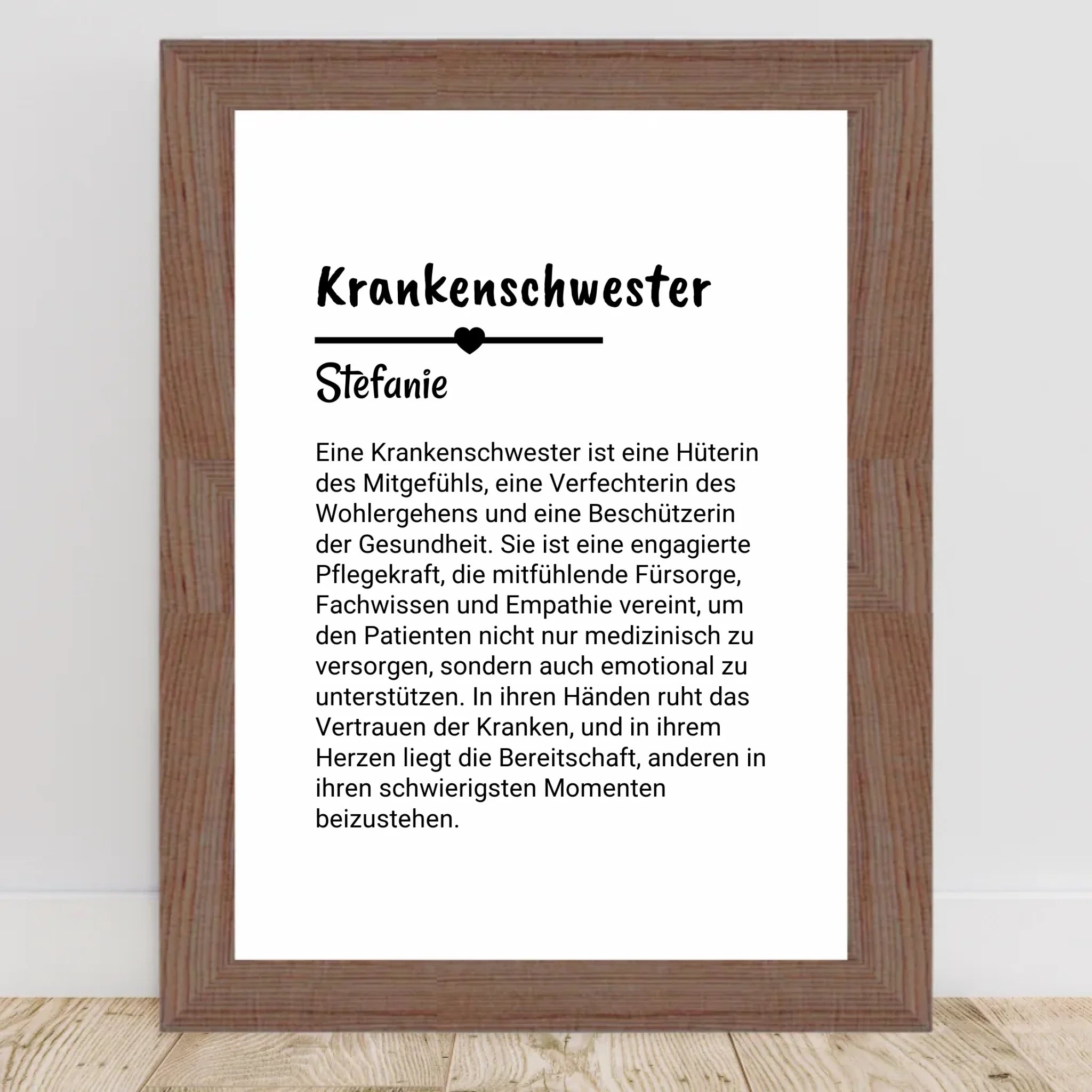 Krankenschwester Definition Poster Geschenk personalisiert - Cantty