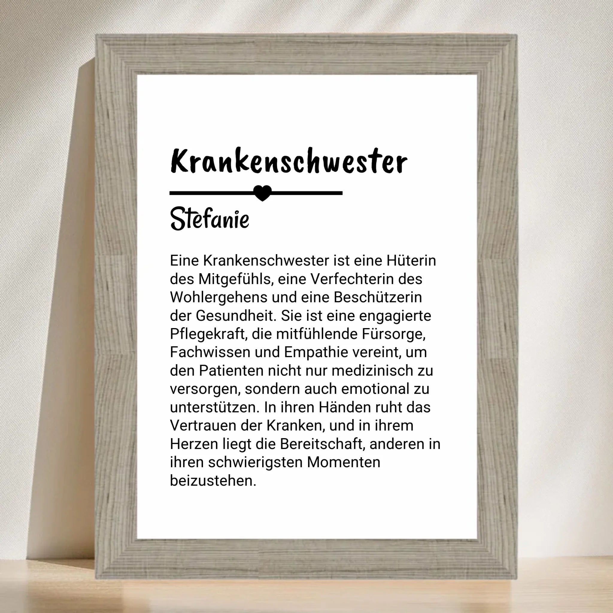 Krankenschwester Definition Poster Geschenk personalisiert - Cantty