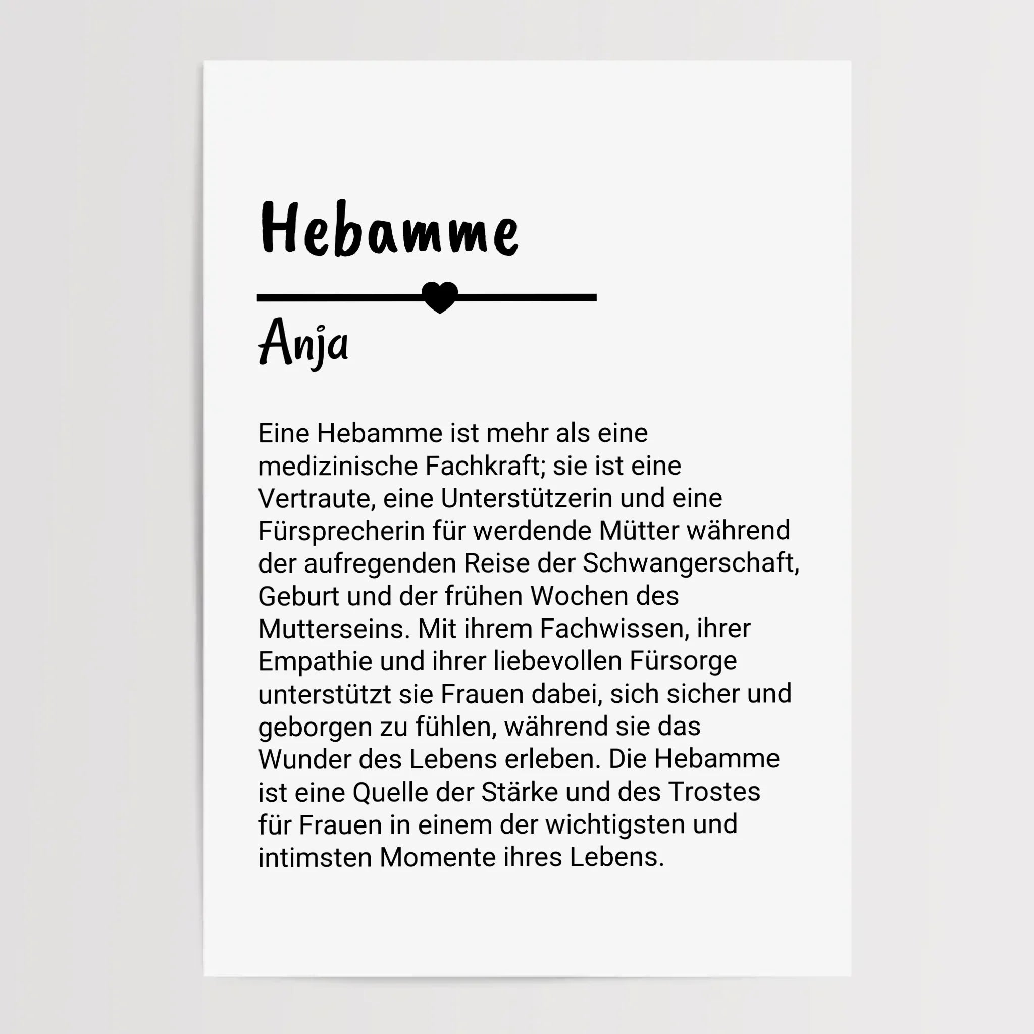 Hebamme Definition Poster Geschenk personalisiert - Cantty