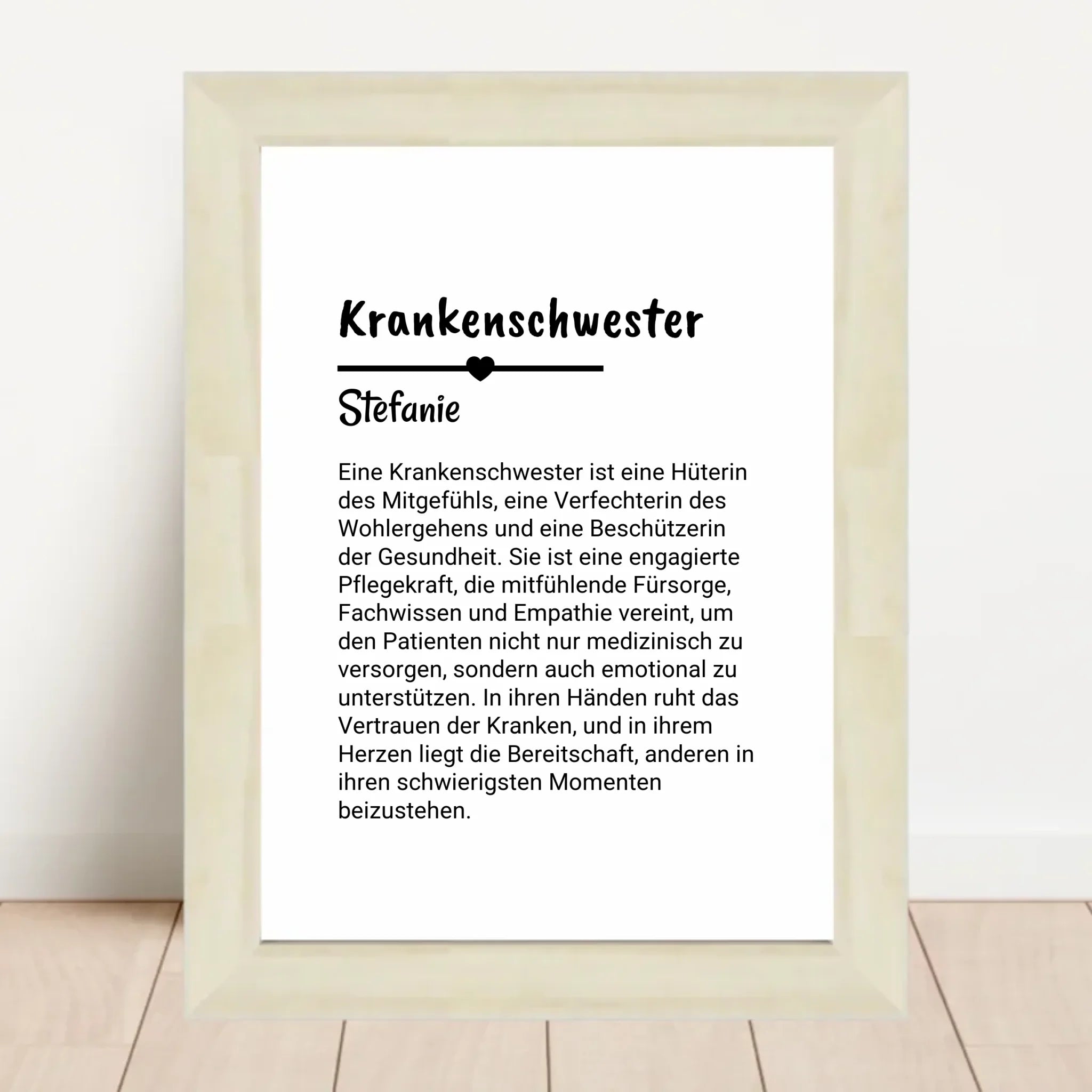 Krankenschwester Definition Poster Geschenk personalisiert - Cantty