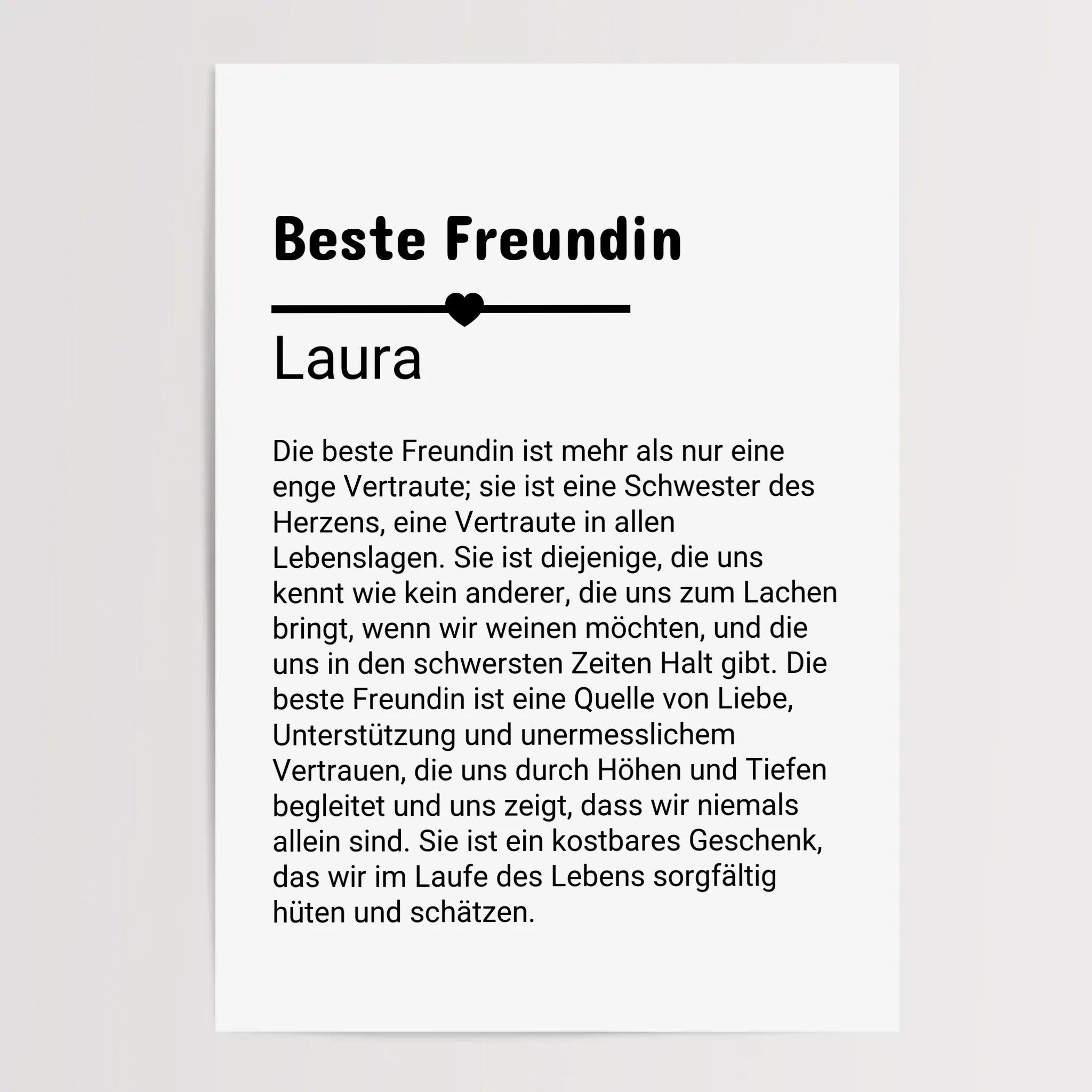 Beste Freundin Definition Poster personalisiert - Cantty