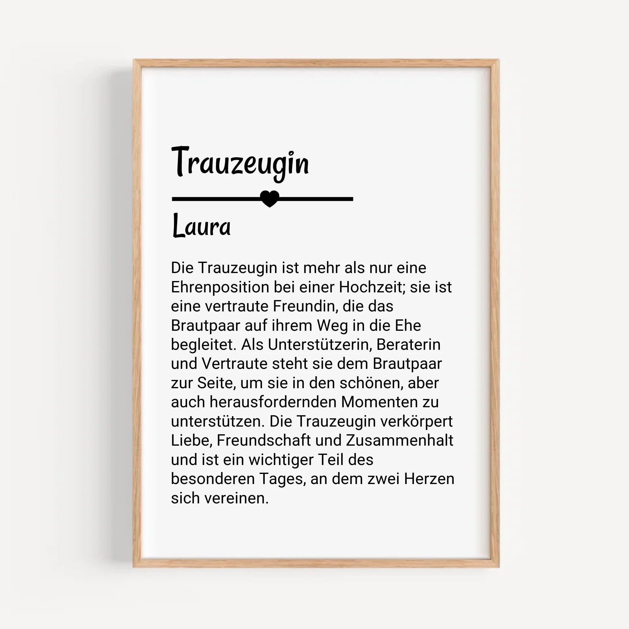 Trauzeugin Definition Poster Geschenk personalisiert - Cantty