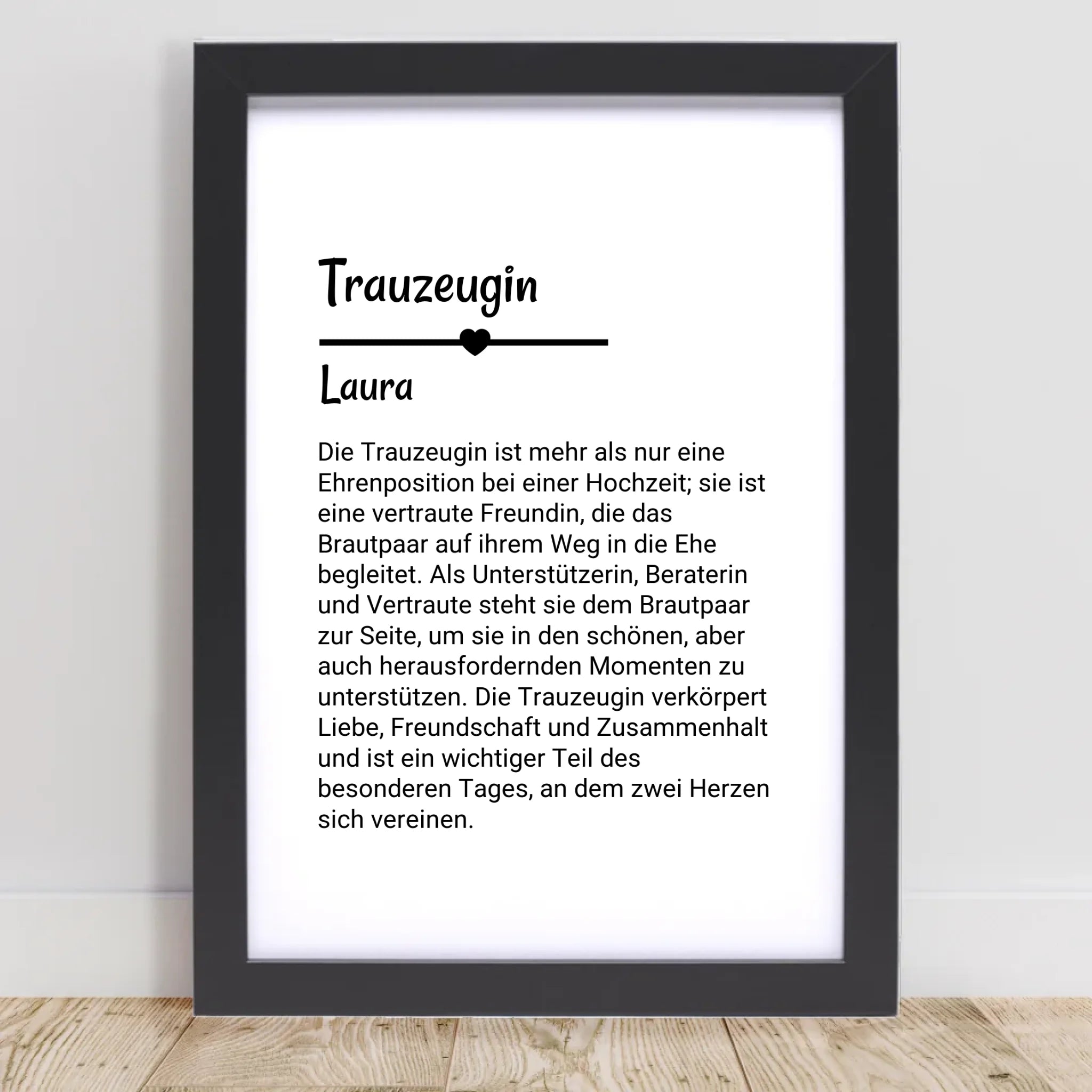 Trauzeugin Definition Poster Geschenk personalisiert - Cantty