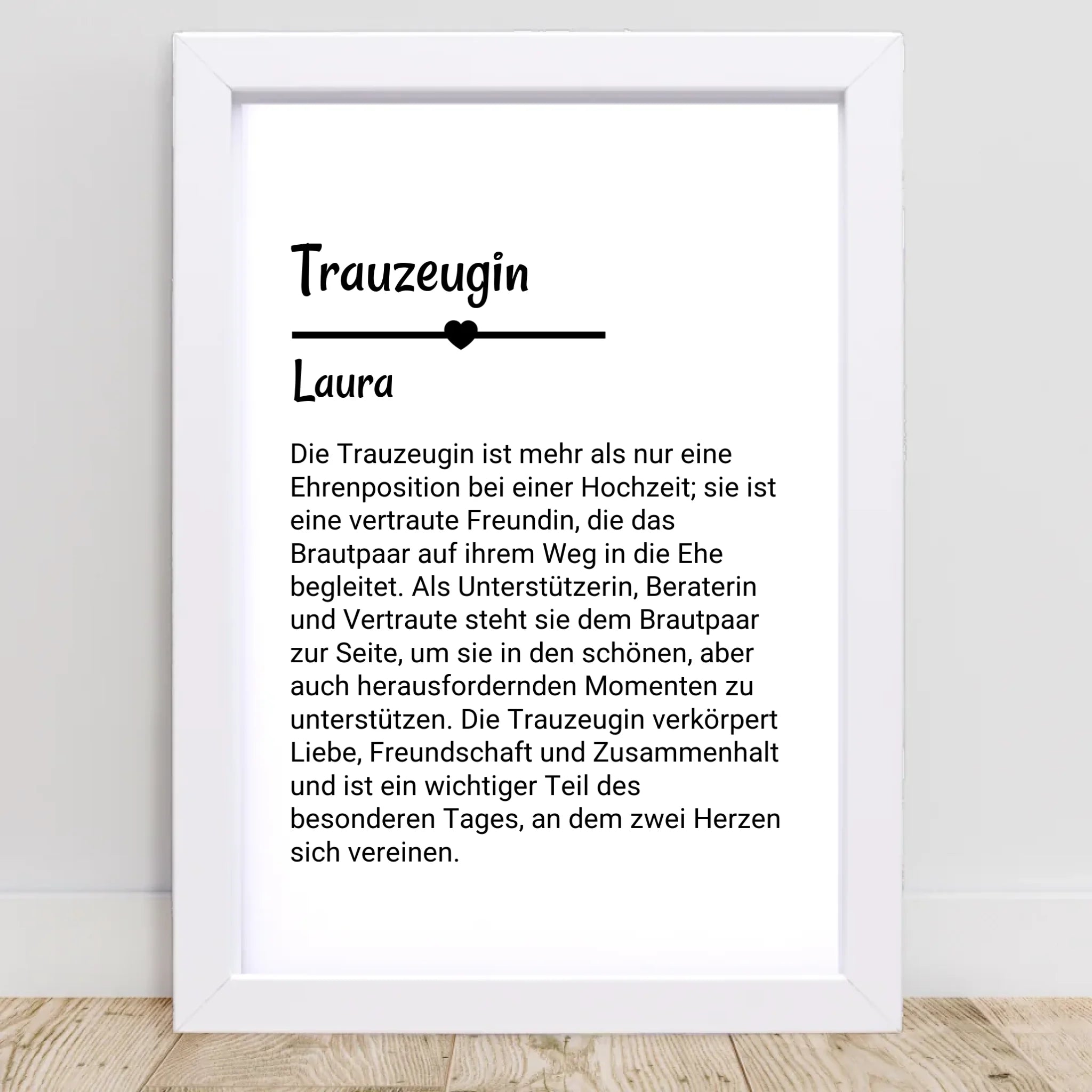 Trauzeugin Definition Poster Geschenk personalisiert - Cantty