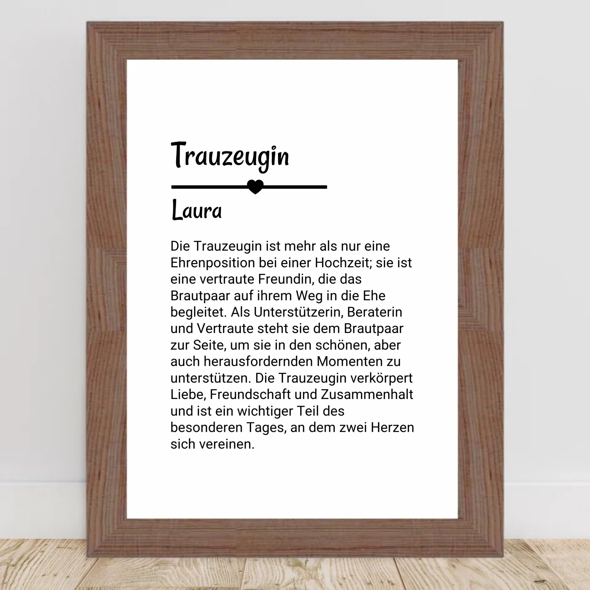 Trauzeugin Definition Poster Geschenk personalisiert - Cantty