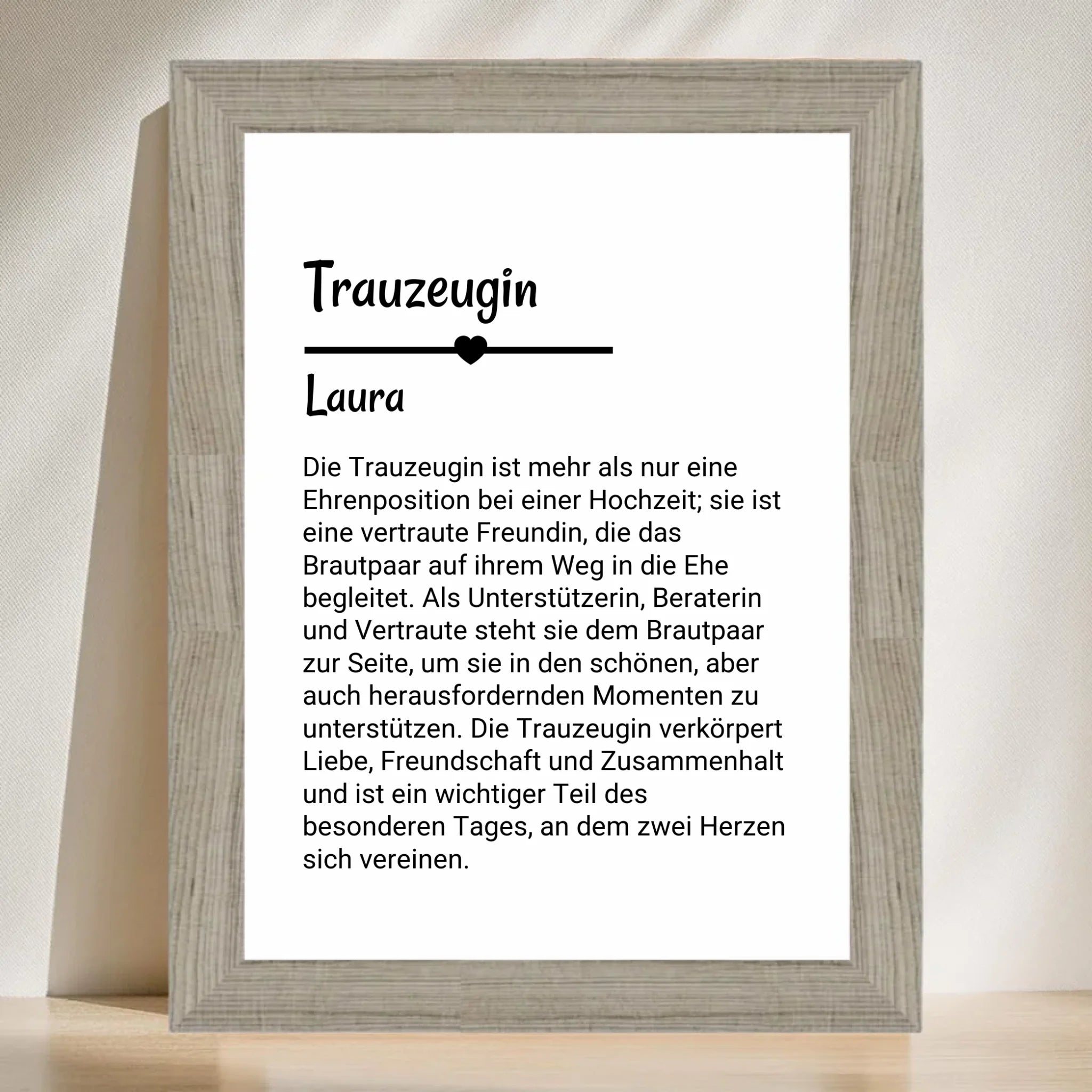 Trauzeugin Definition Poster Geschenk personalisiert - Cantty