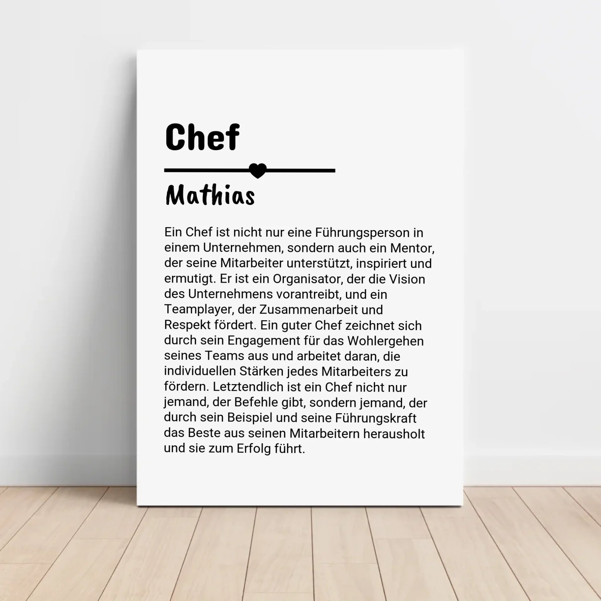 Chef Definition Poster Geschenk personalisiert - Cantty