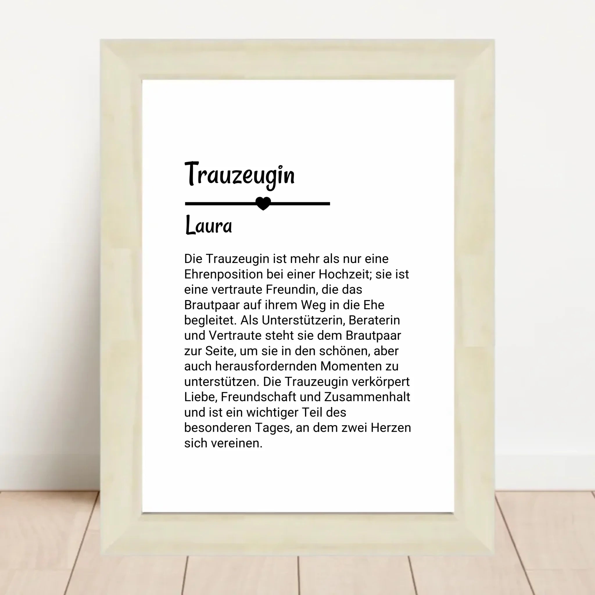 Trauzeugin Definition Poster Geschenk personalisiert - Cantty