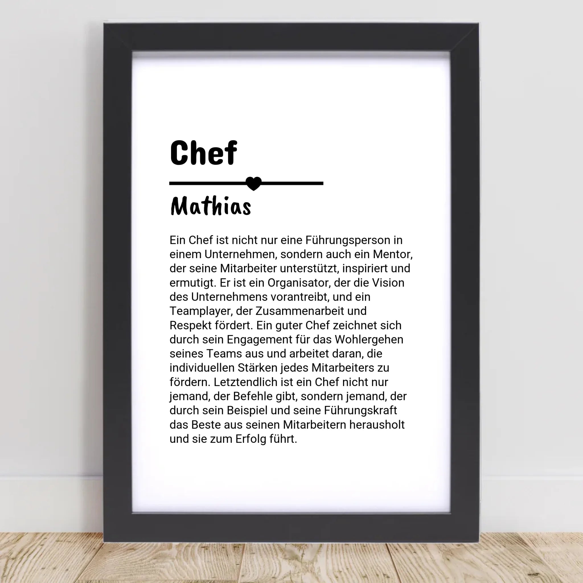 Chef Definition Poster Geschenk personalisiert - Cantty