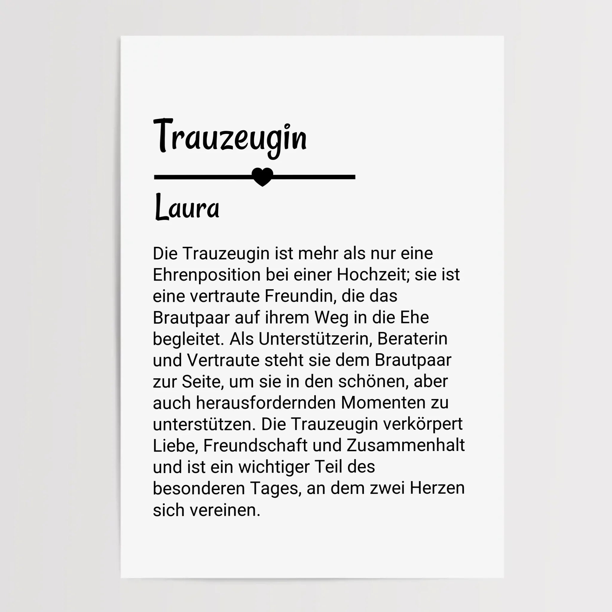 Trauzeugin Definition Poster Geschenk personalisiert - Cantty