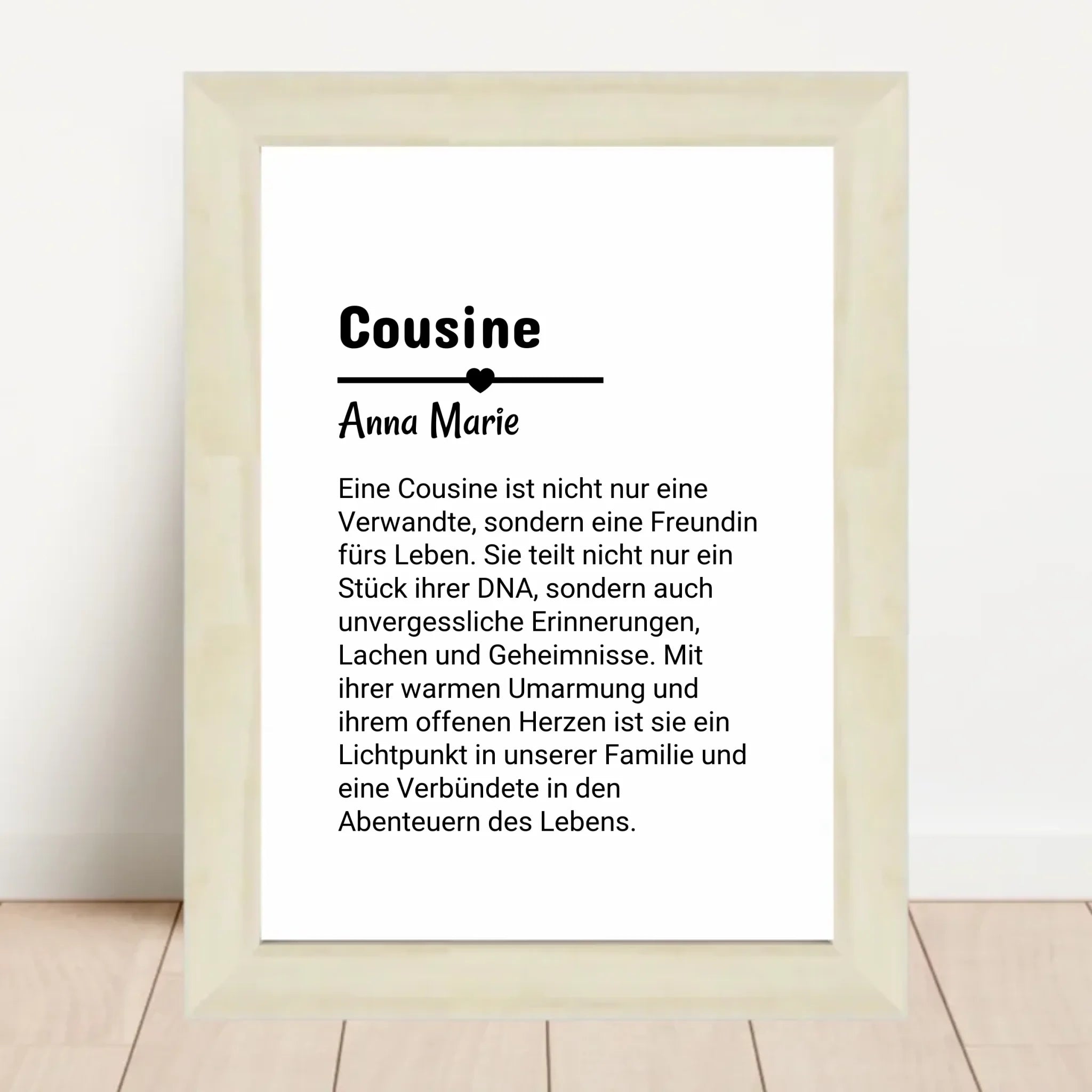 Cousine Definition Poster Geschenk personalisiert - Cantty