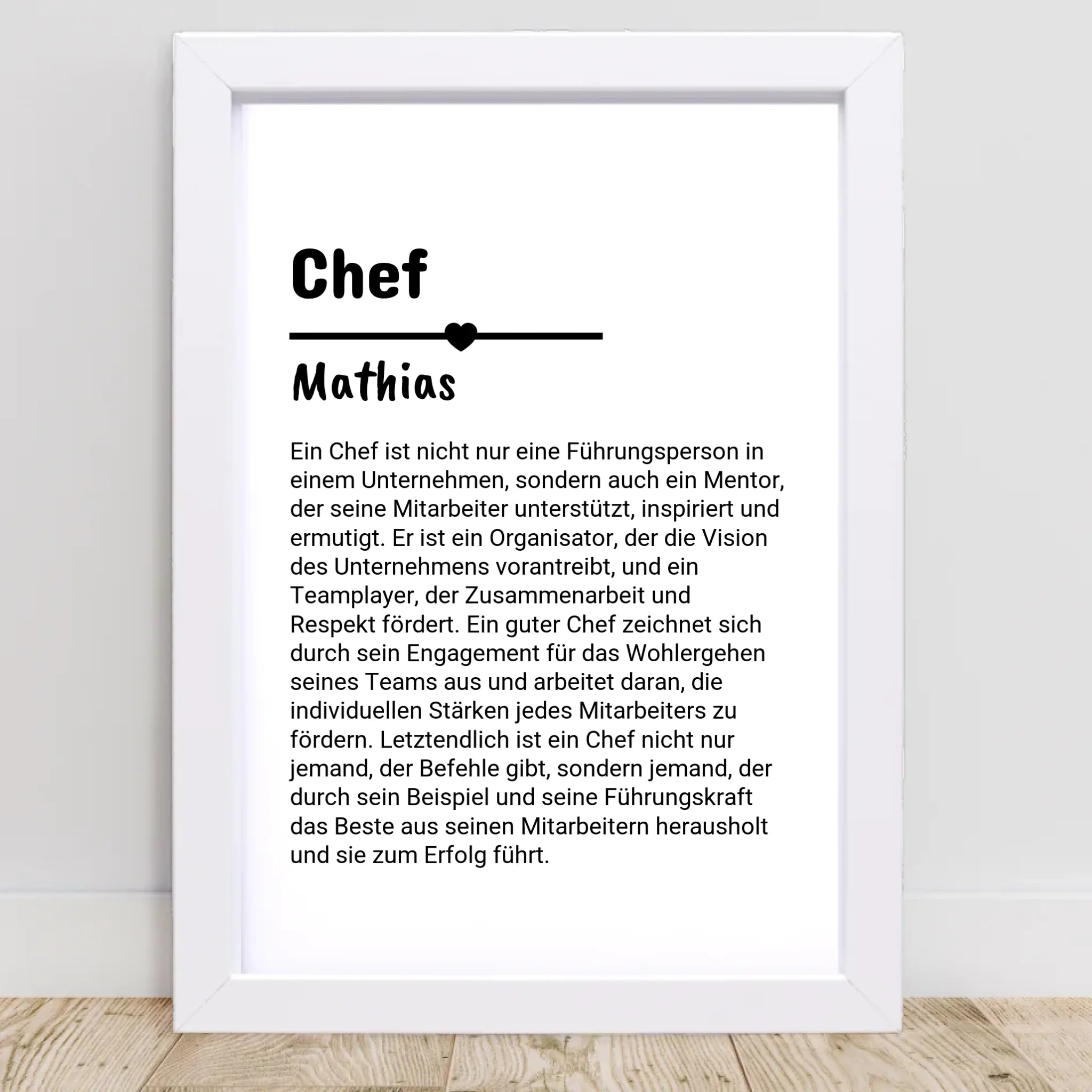 Chef Definition Poster Geschenk personalisiert - Cantty