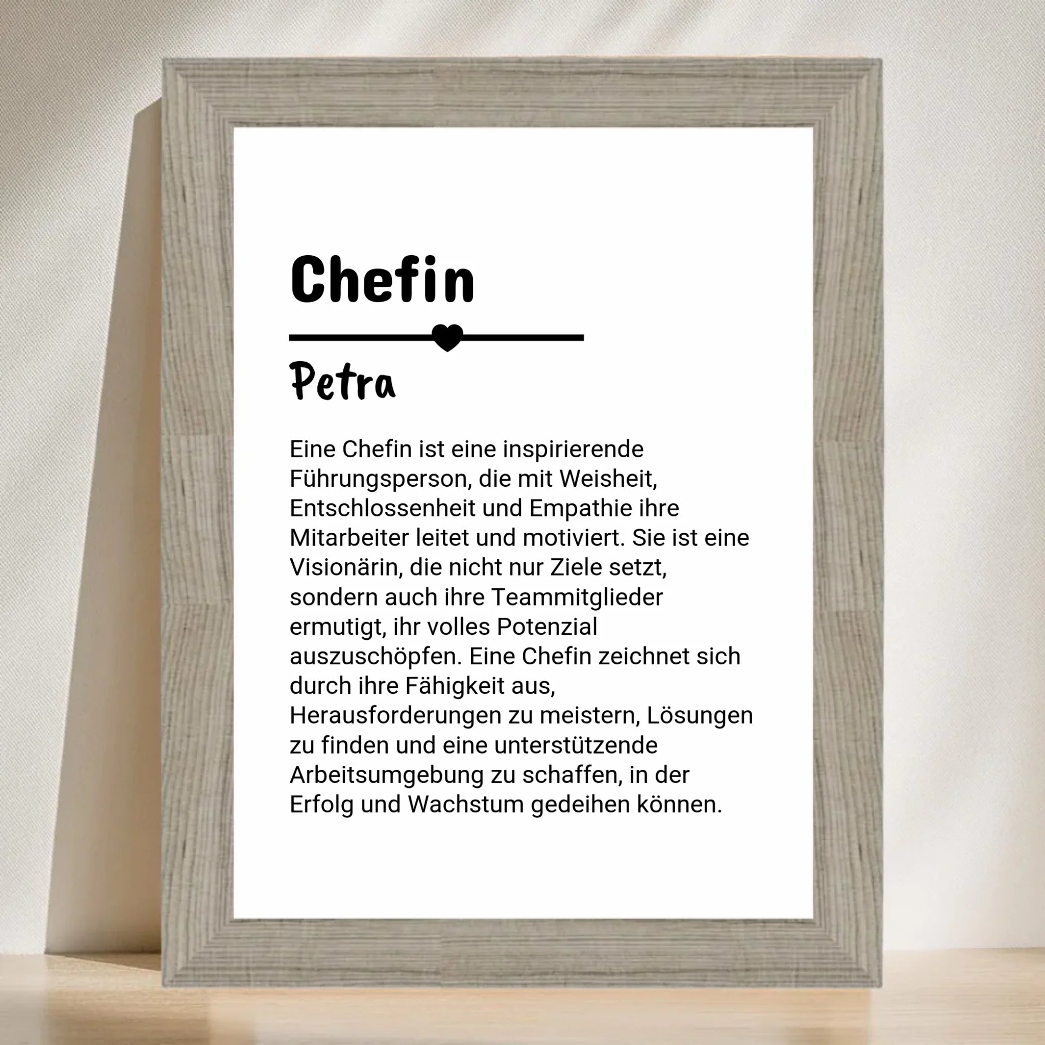 Chefin Definition Poster Geschenk personalisiert - Cantty