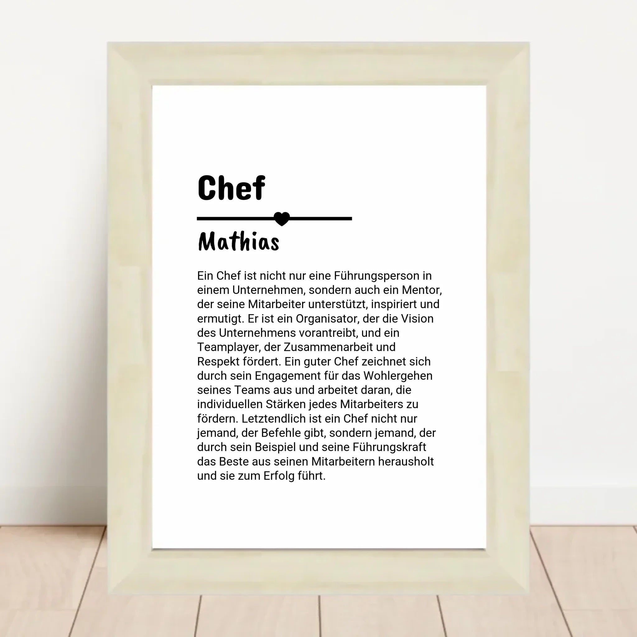 Chef Definition Poster Geschenk personalisiert - Cantty