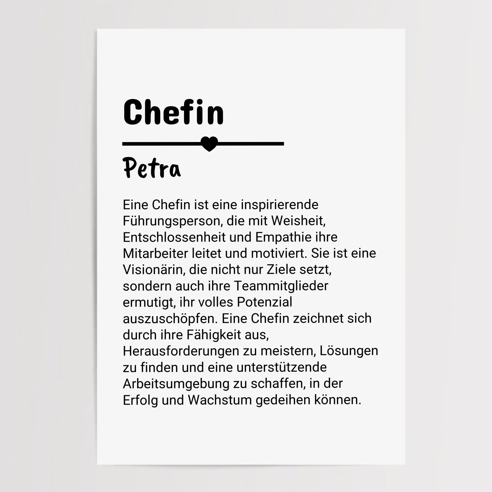 Chefin Definition Poster Geschenk personalisiert - Cantty