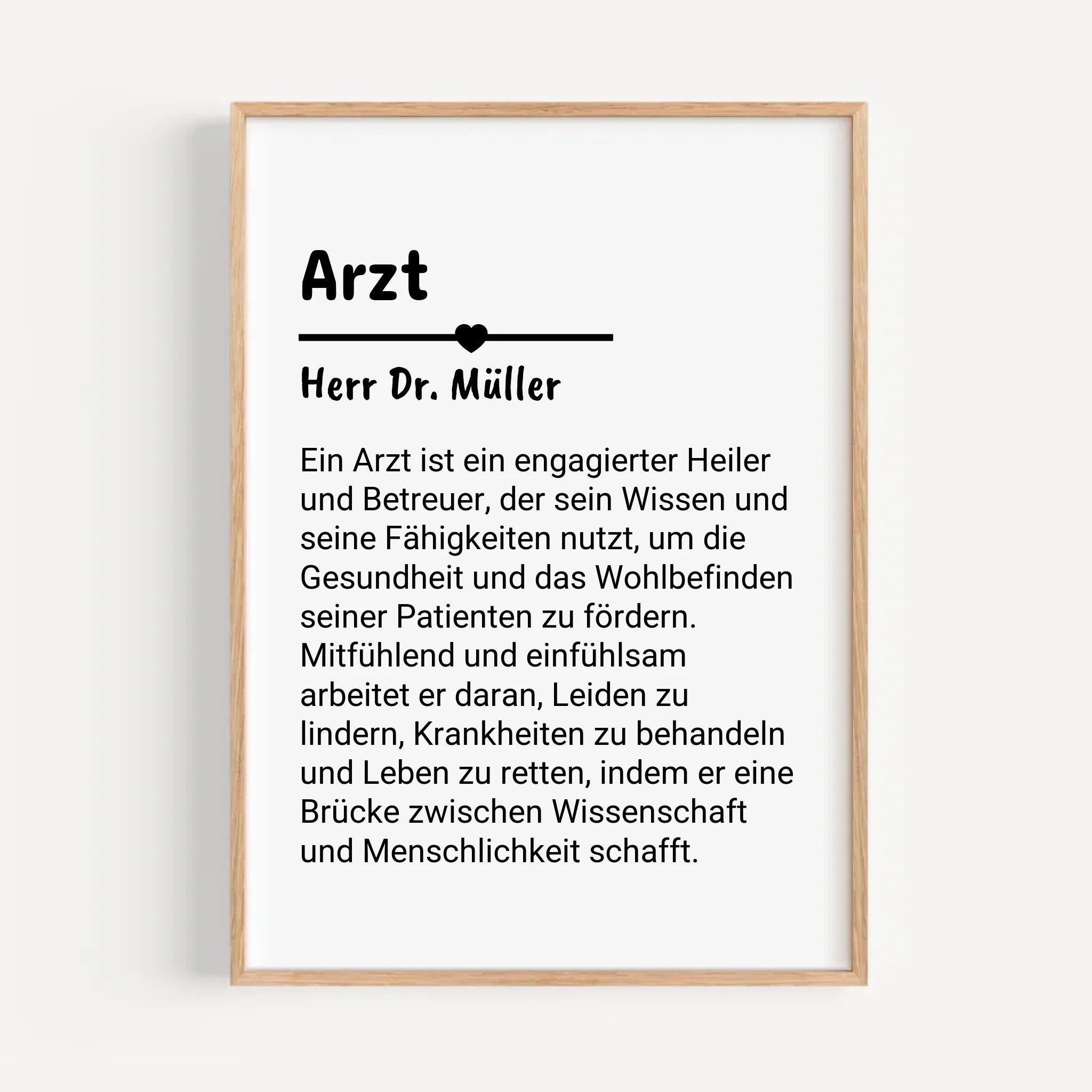 Arzt Definition Poster Geschenk personalisiert - Cantty