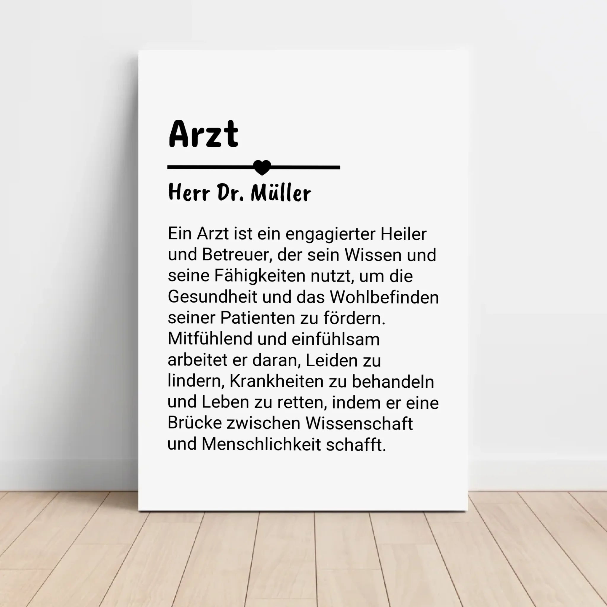 Arzt Definition Poster Geschenk personalisiert - Cantty
