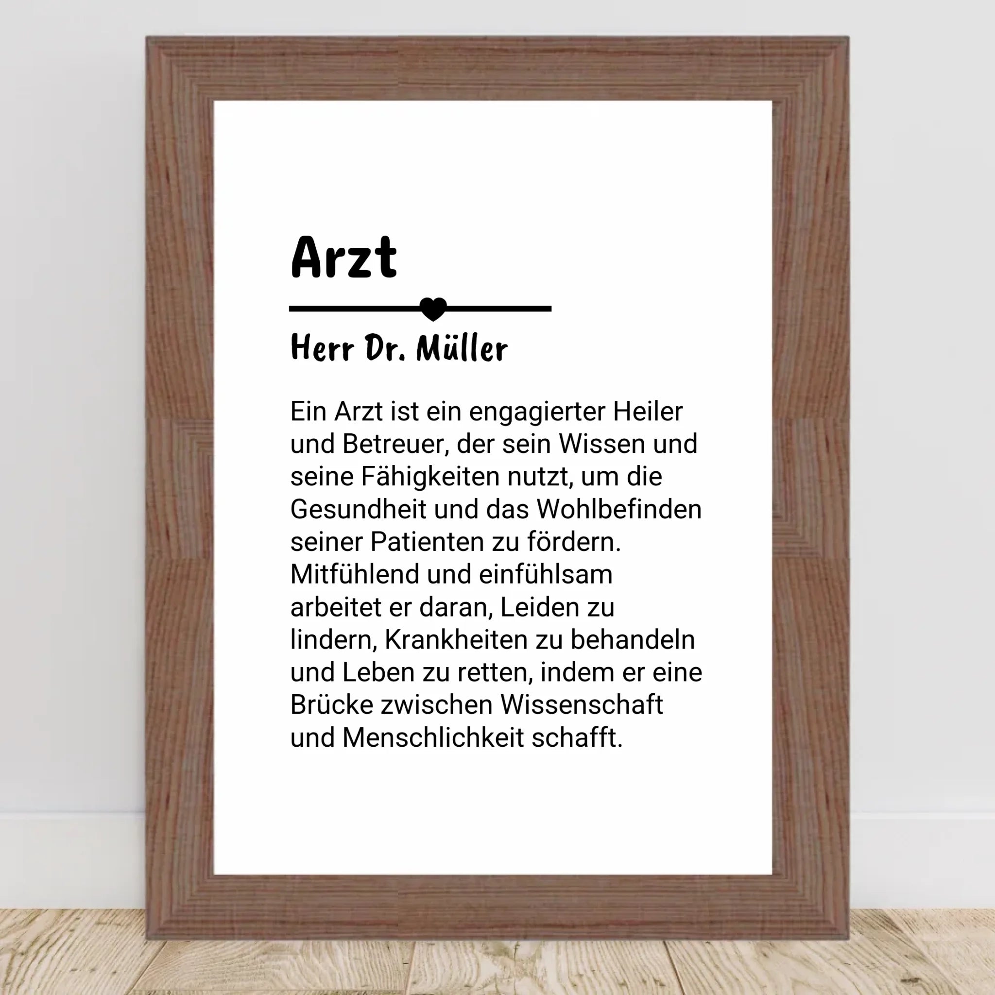 Arzt Definition Poster Geschenk personalisiert - Cantty