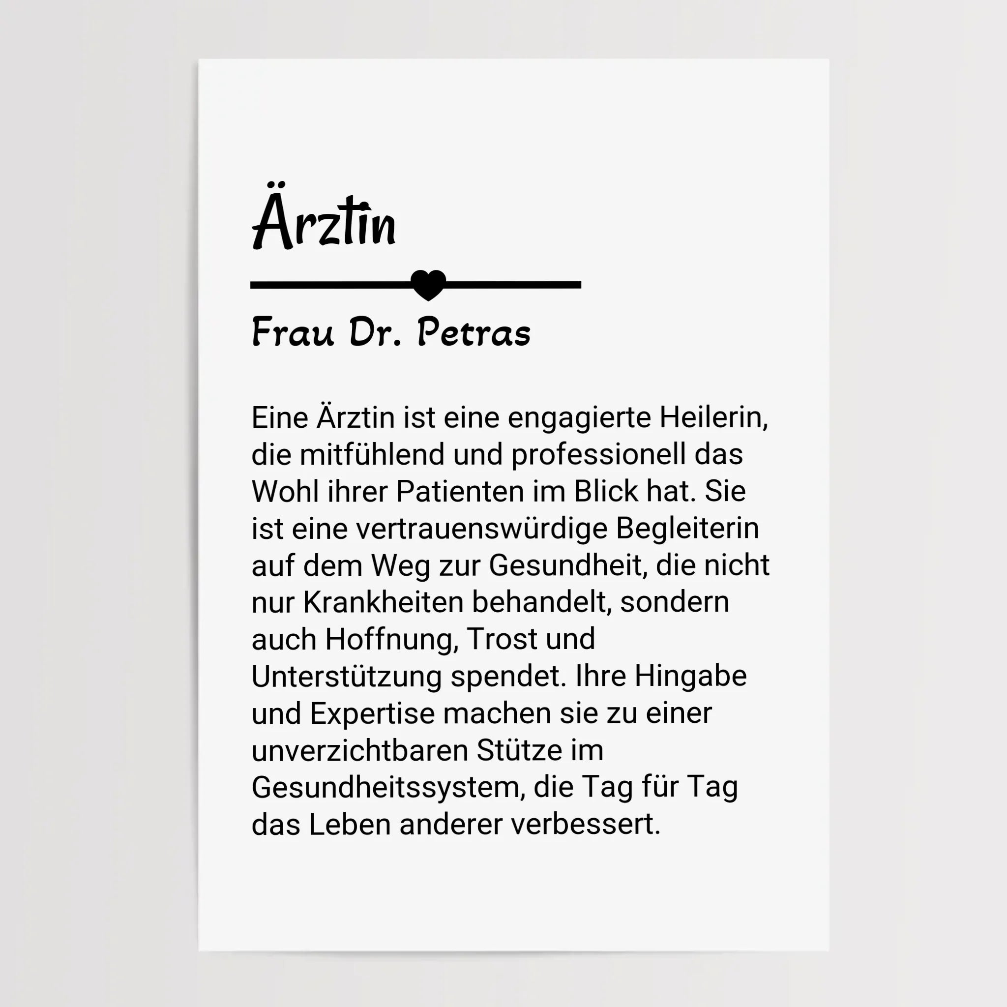 Ärztin Poster Geschenk personalisiert - Cantty