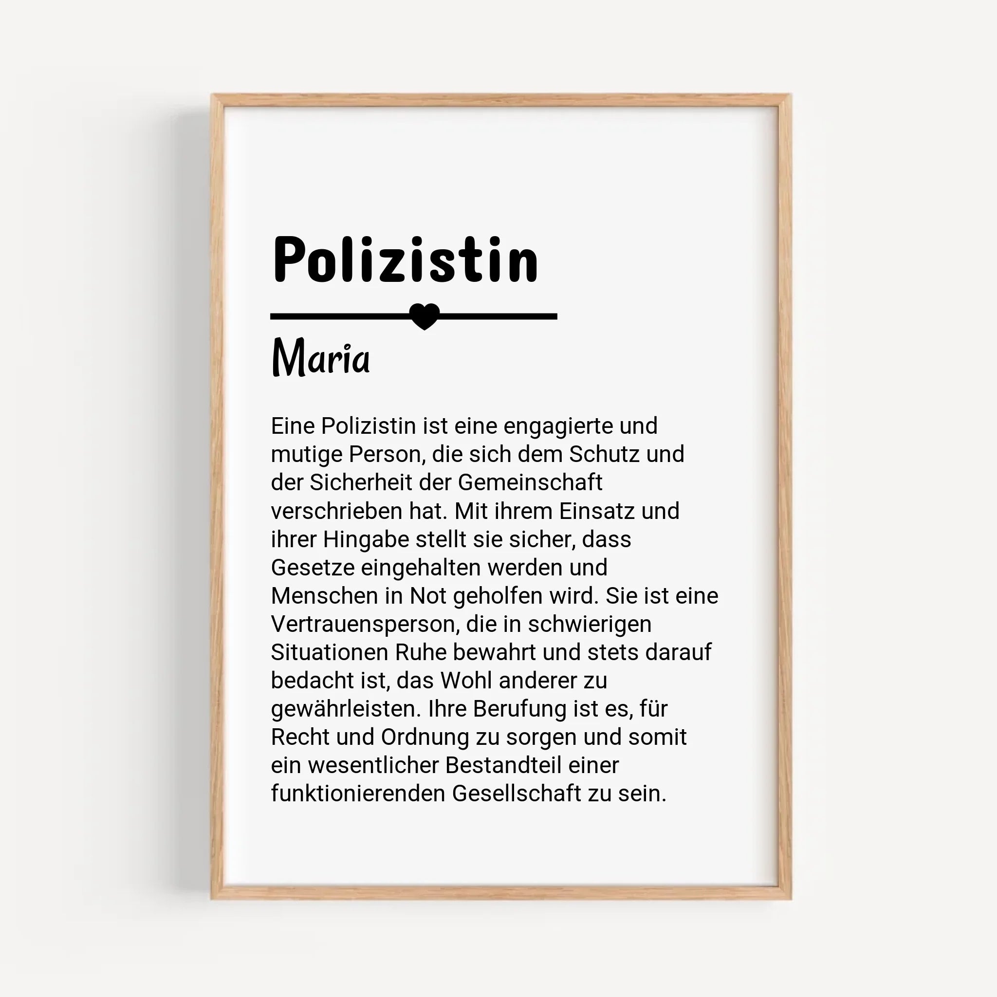 Polizistin Definition Poster Geschenk personalisiert - Cantty