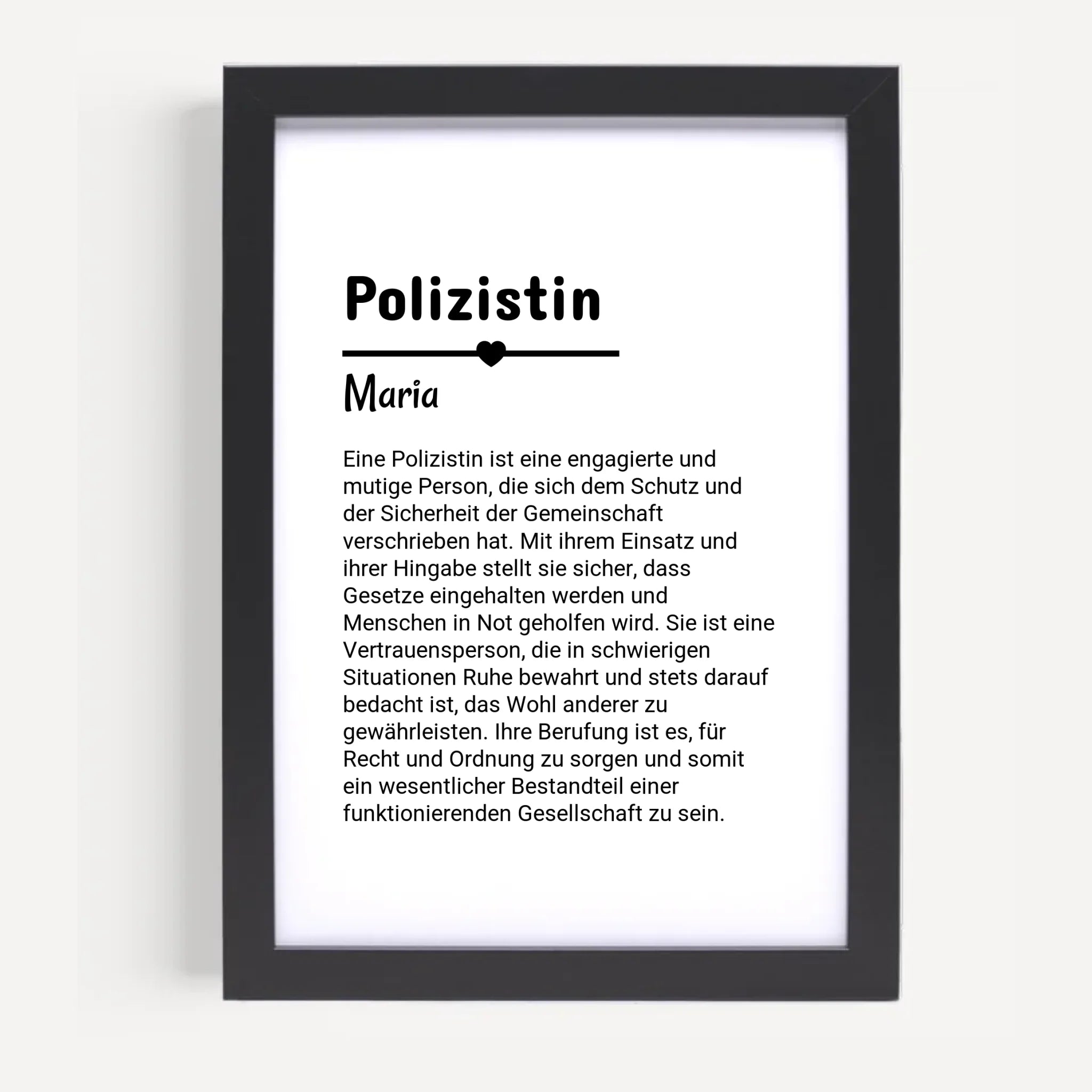 Polizistin Definition Poster Geschenk personalisiert - Cantty