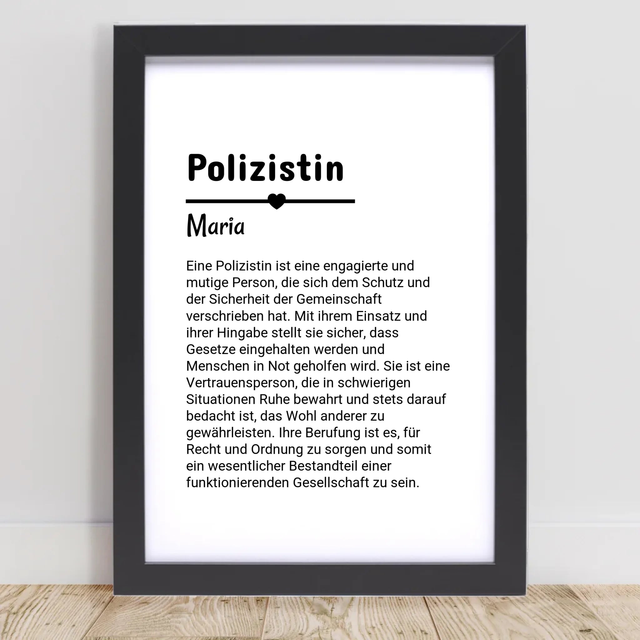 Polizistin Definition Poster Geschenk personalisiert - Cantty