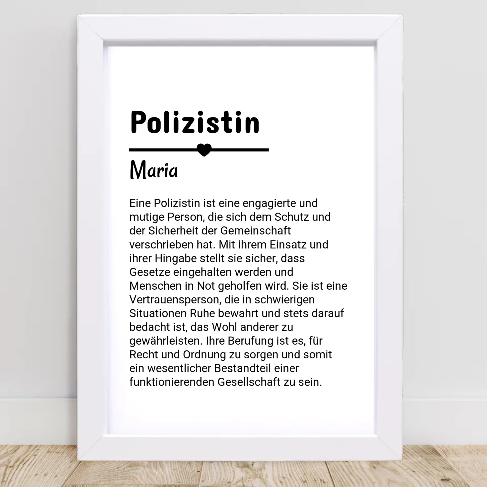 Polizistin Definition Poster Geschenk personalisiert - Cantty