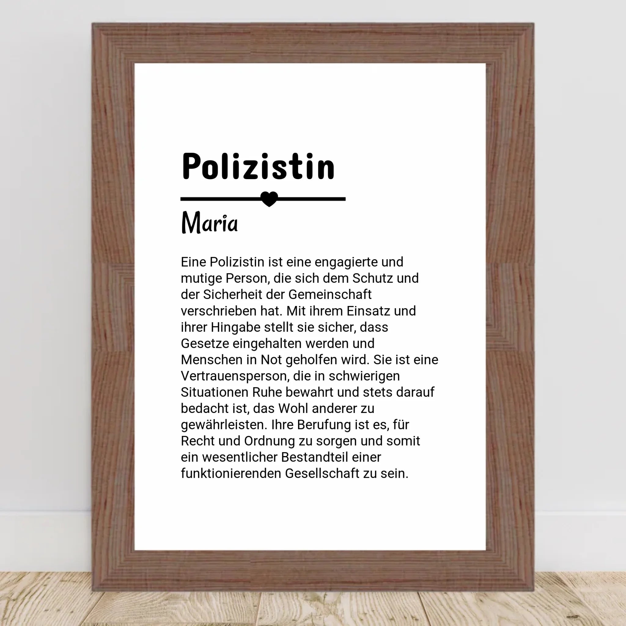 Polizistin Definition Poster Geschenk personalisiert - Cantty