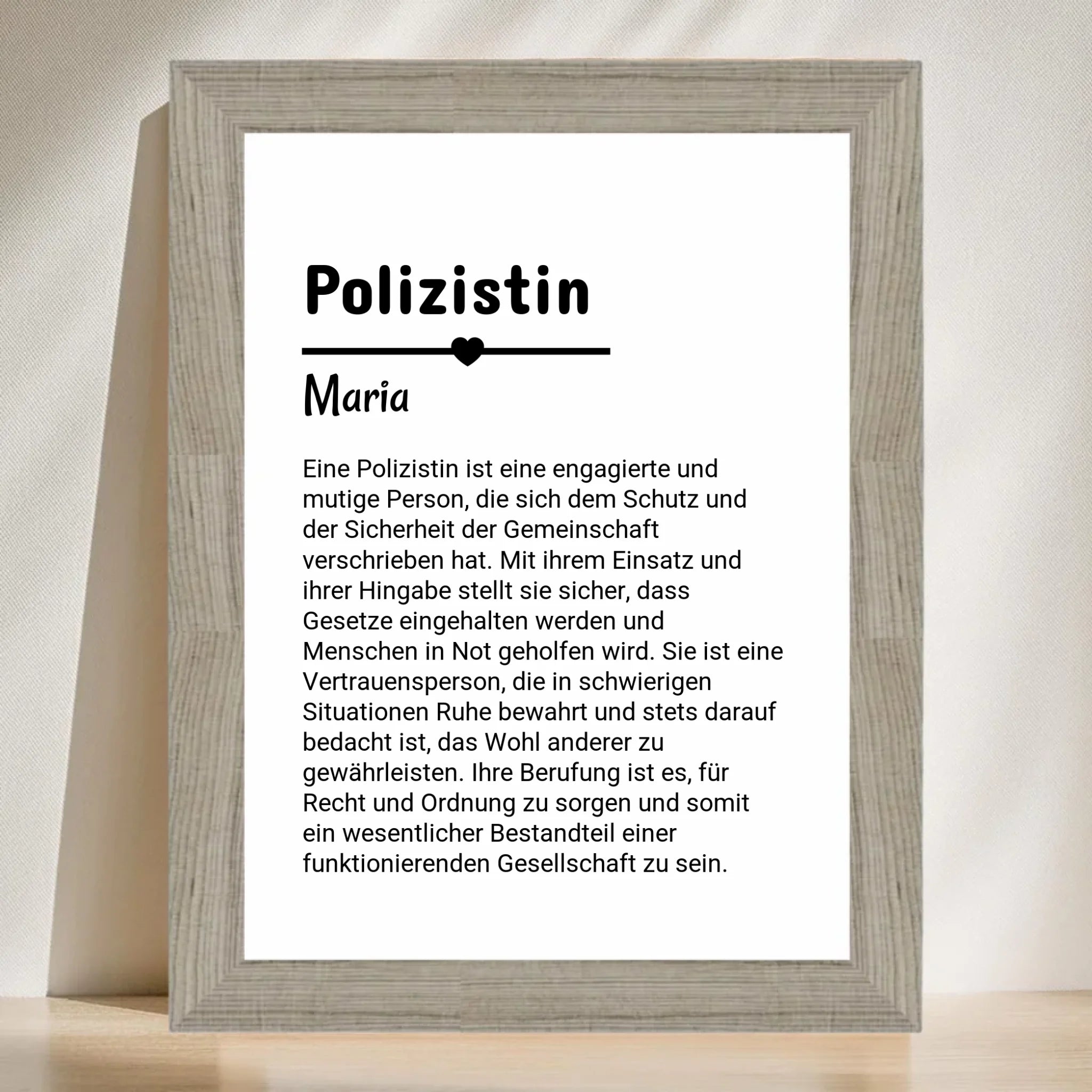 Polizistin Definition Poster Geschenk personalisiert - Cantty