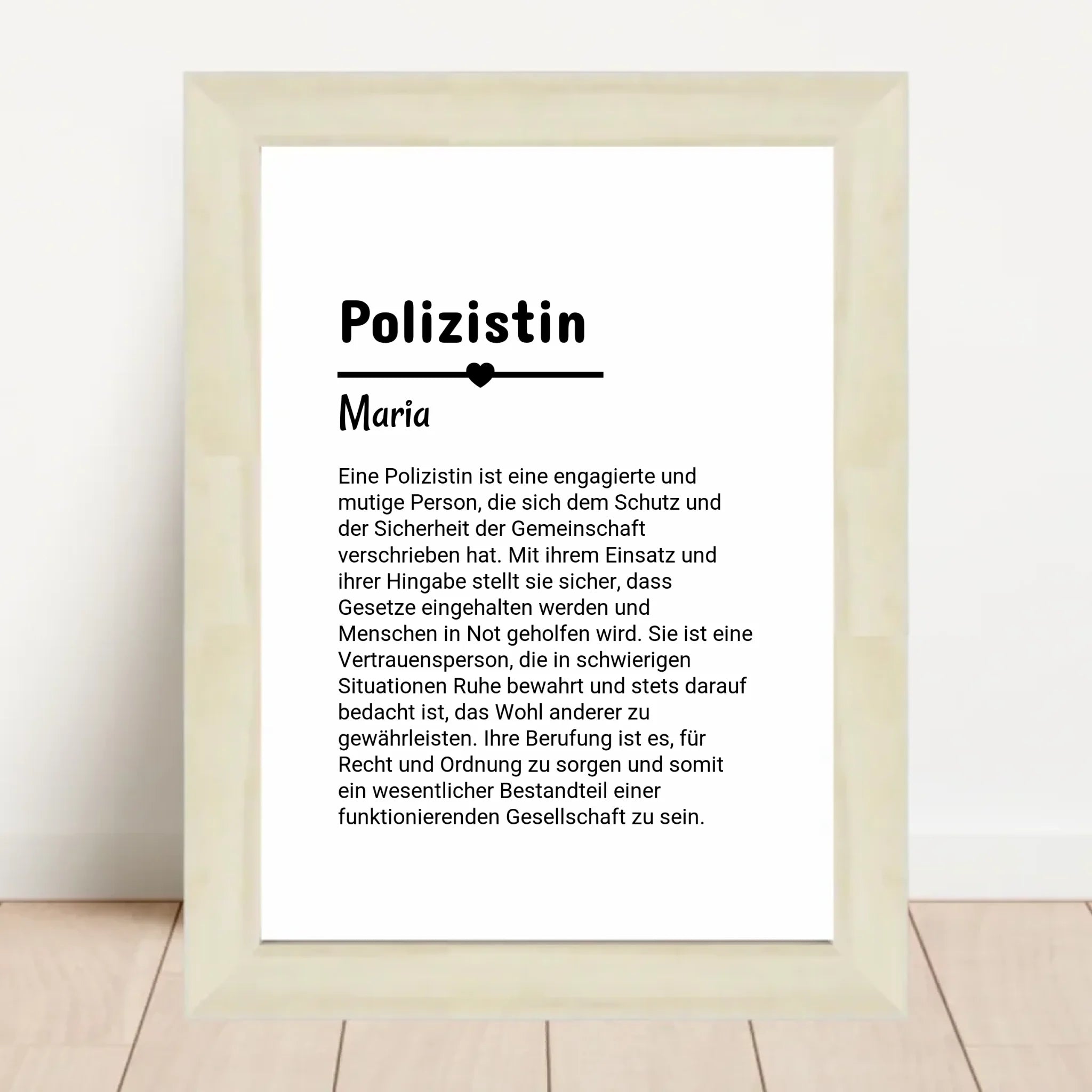 Polizistin Definition Poster Geschenk personalisiert - Cantty