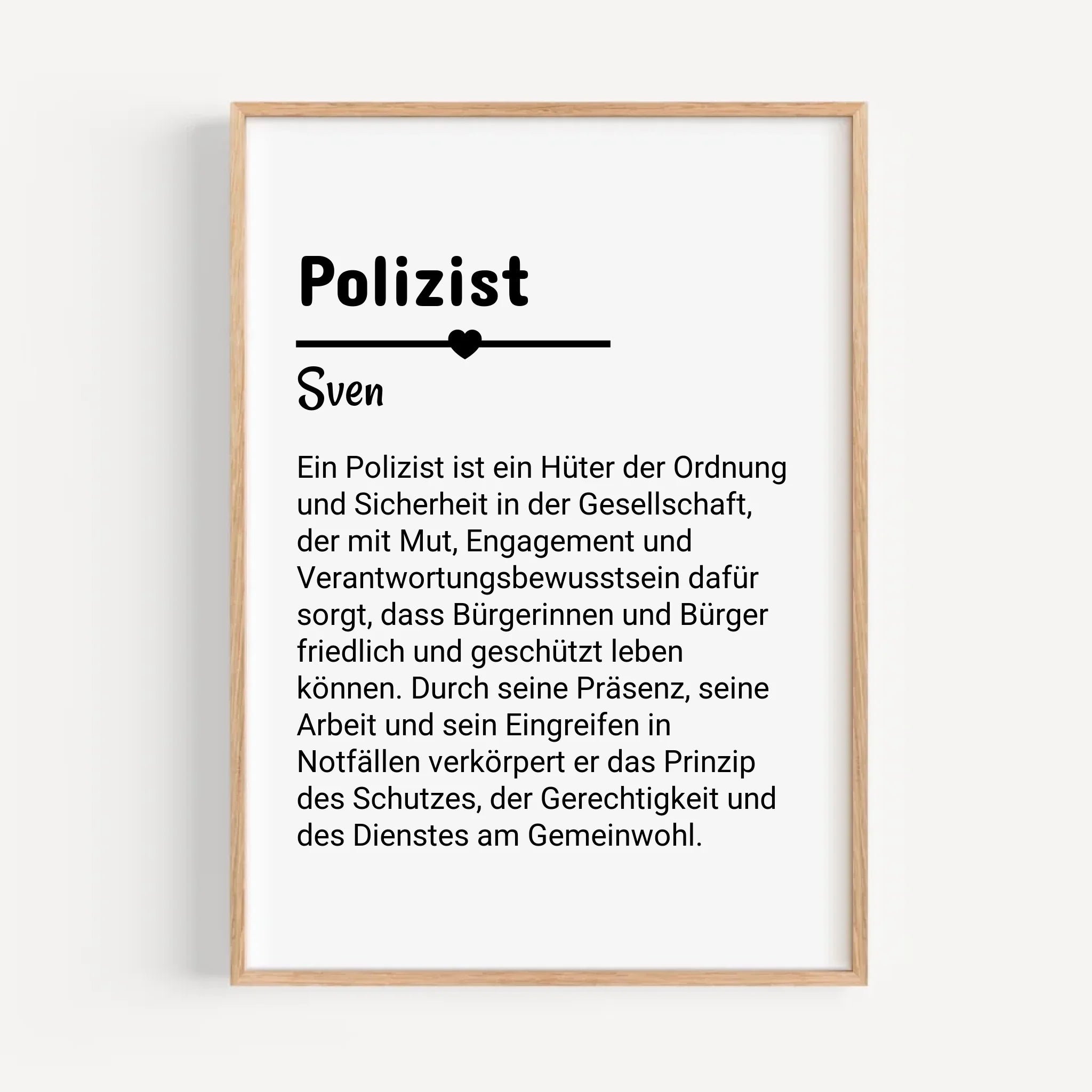 Polizist Definition Poster Geschenk personalisiert - Cantty
