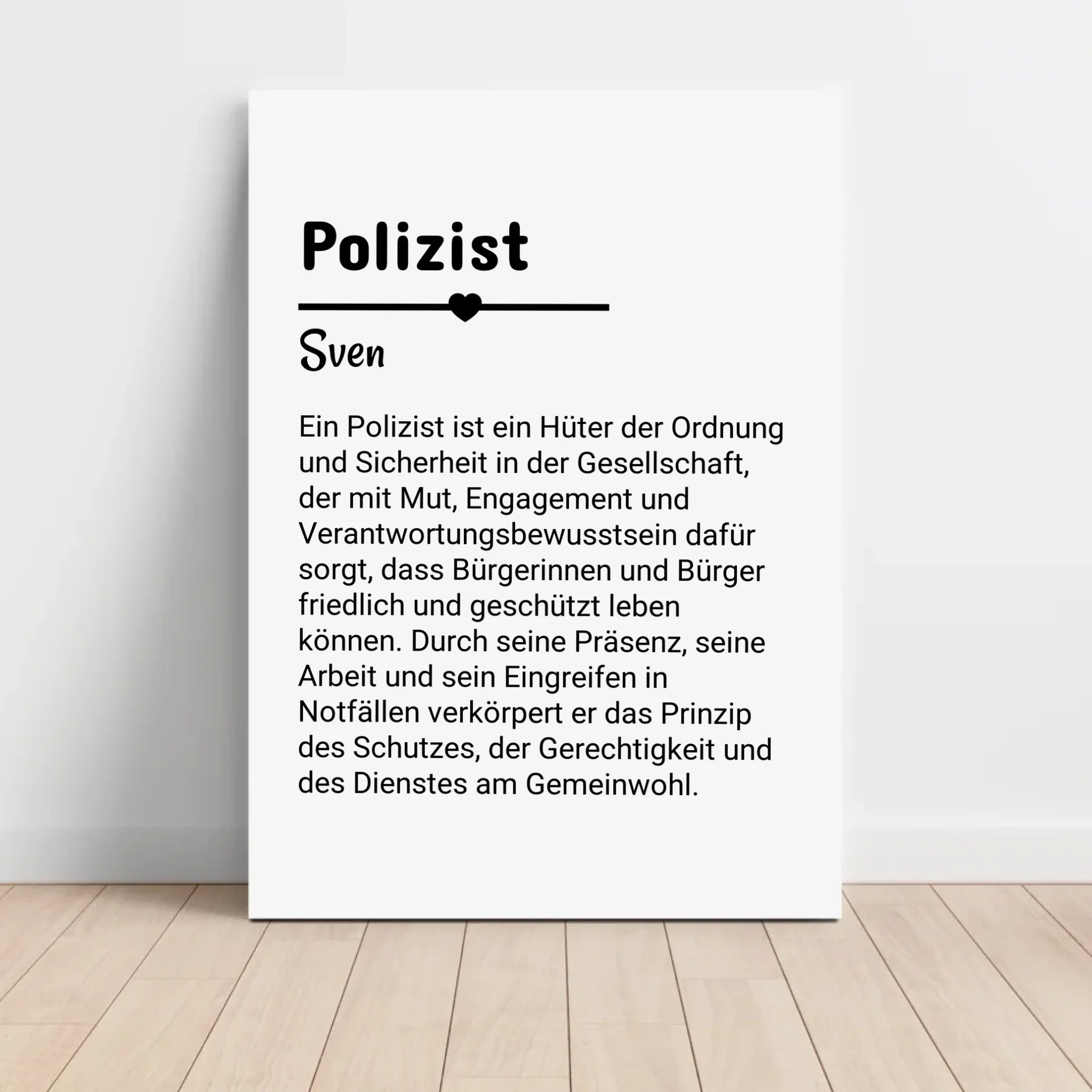 Polizist Definition Poster Geschenk personalisiert - Cantty