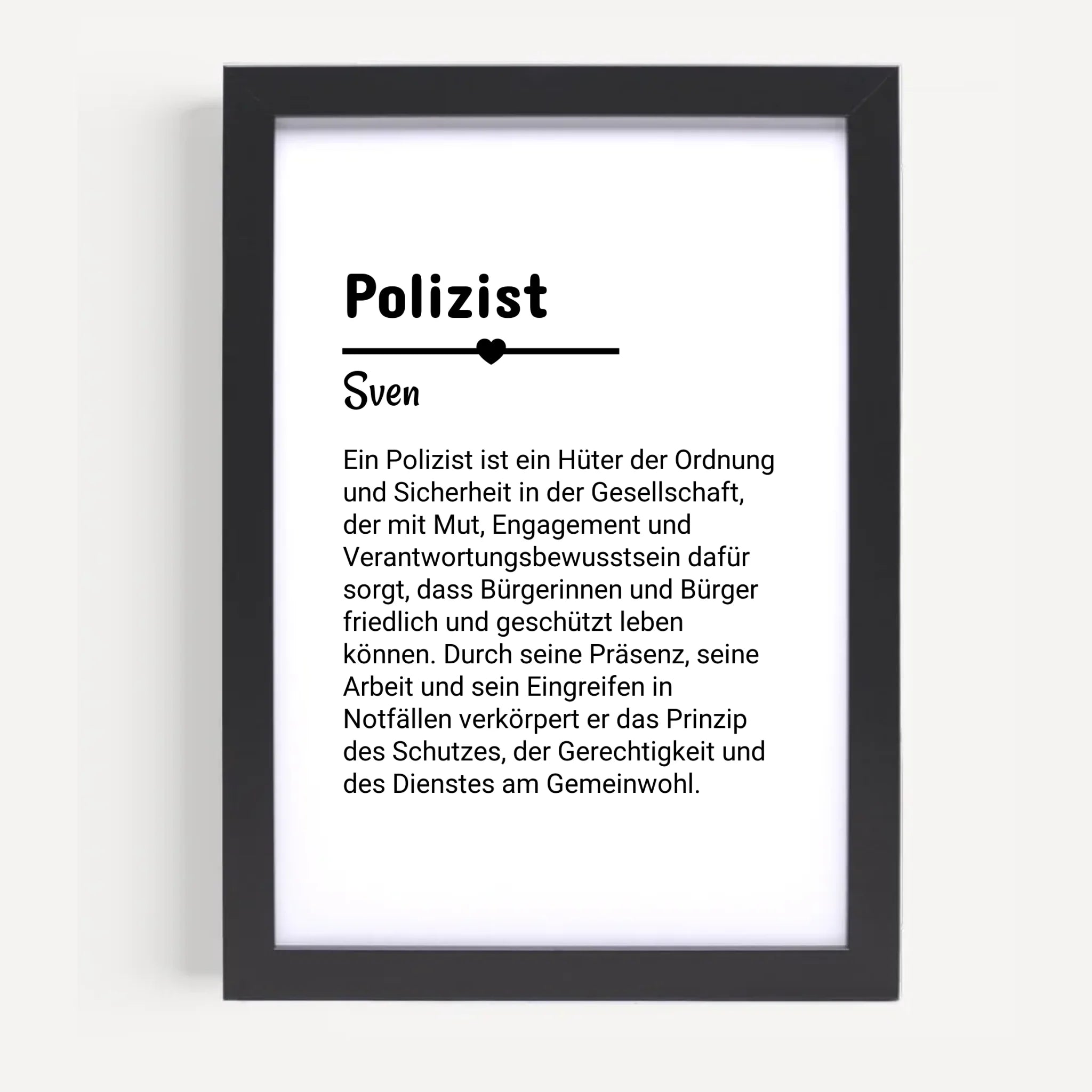 Polizist Definition Poster Geschenk personalisiert - Cantty